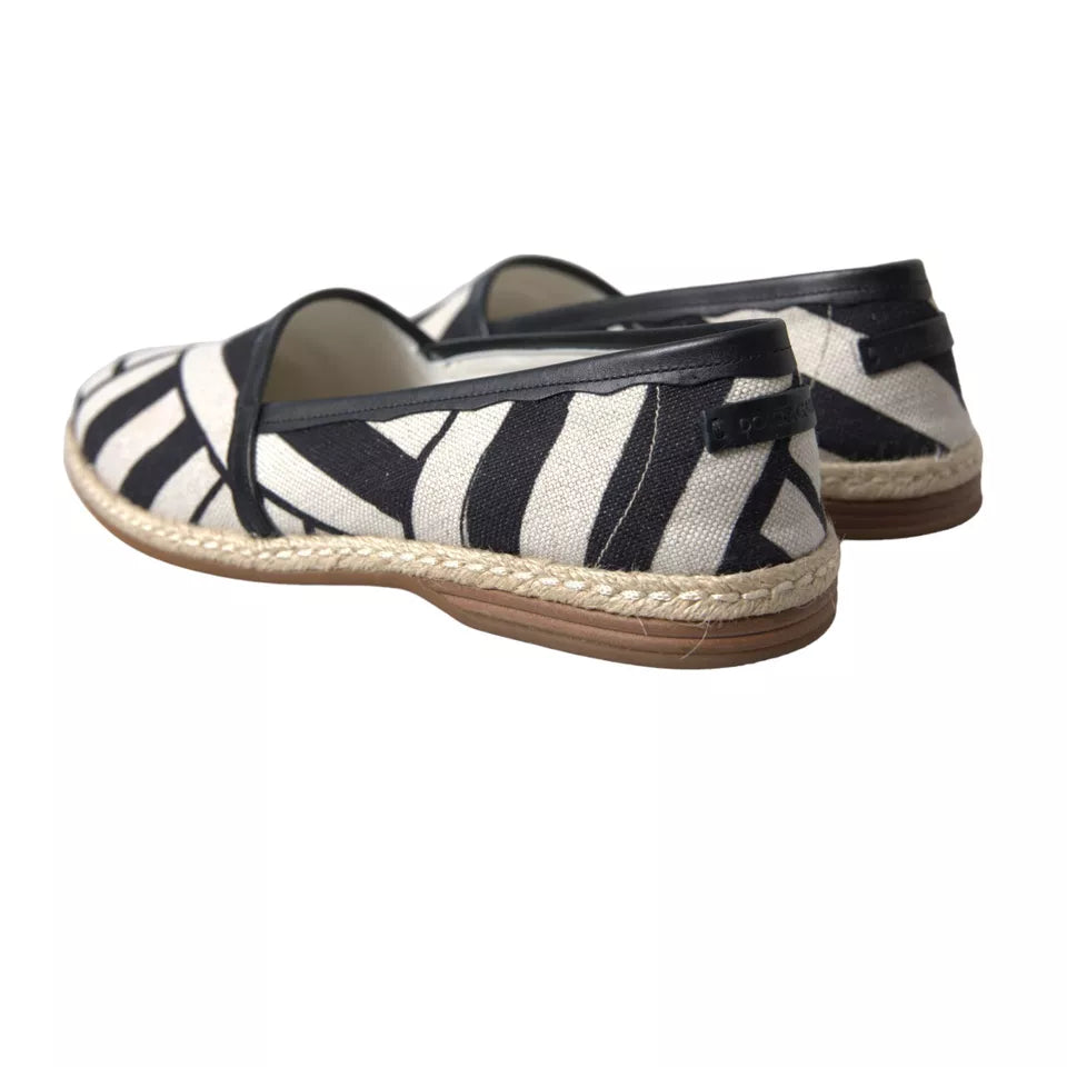 Dolce &amp; Gabbana Elegante gestreifte Espadrilles aus Leder