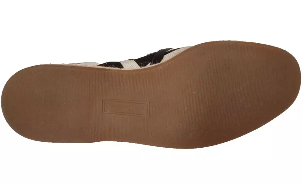 Dolce &amp; Gabbana Elegante gestreifte Espadrilles aus Leder