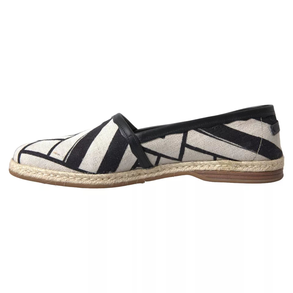 Dolce &amp; Gabbana Elegante gestreifte Espadrilles aus Leder