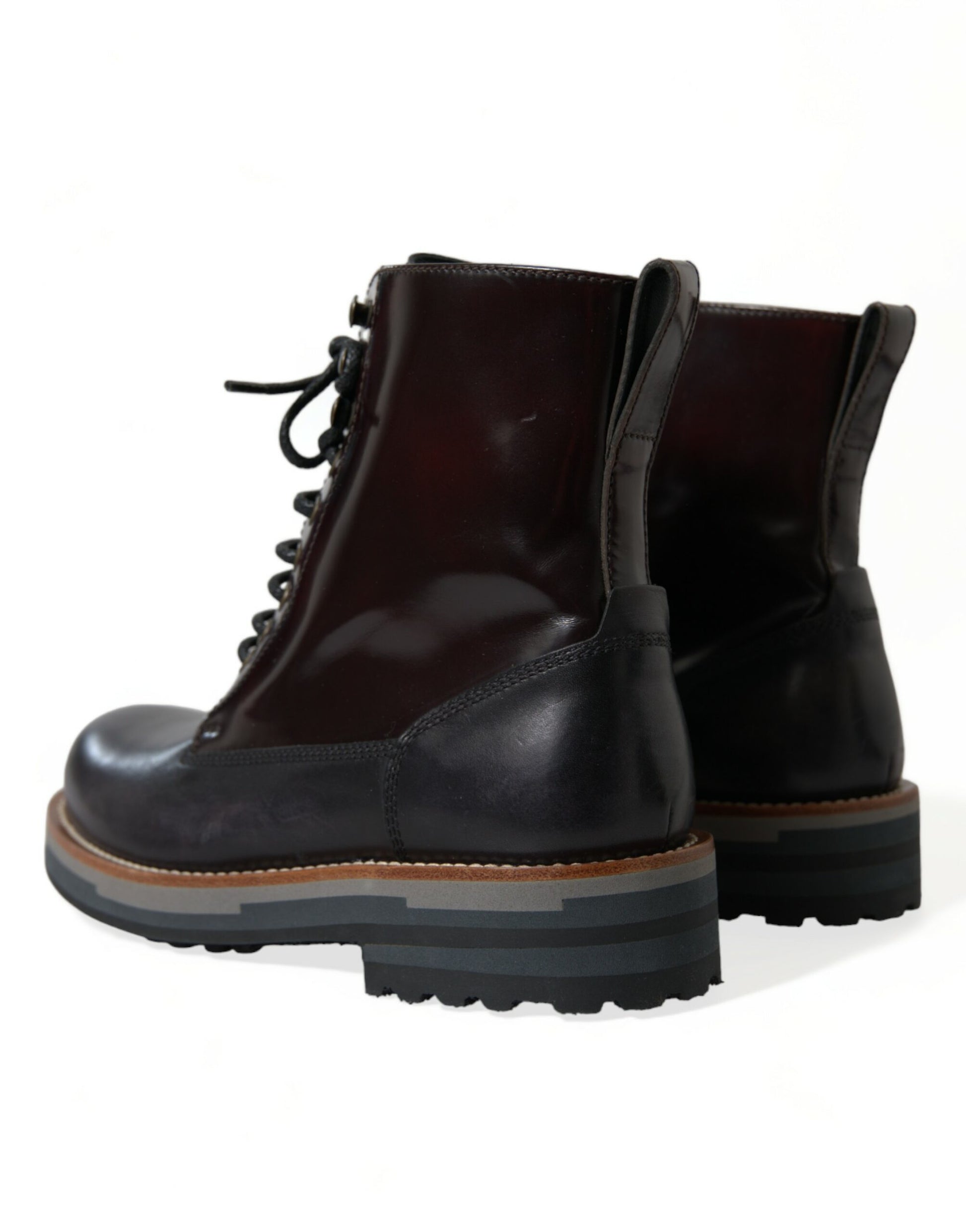 Dolce &amp; Gabbana Schicke zweifarbige Lederstiefel mit halbhoher Wadenhöhe