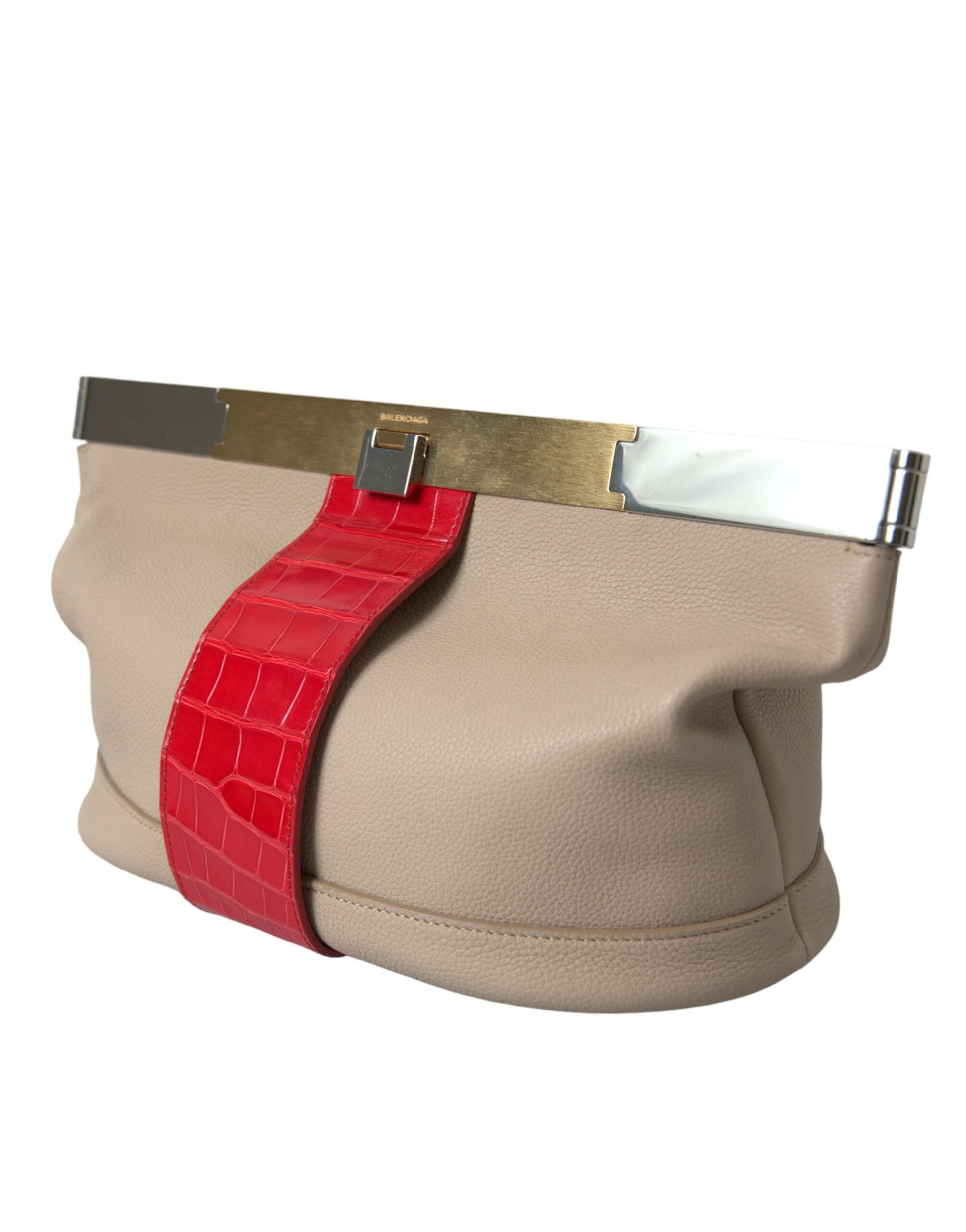 Balenciaga – Zweifarbige Clutch aus exotischem Leder