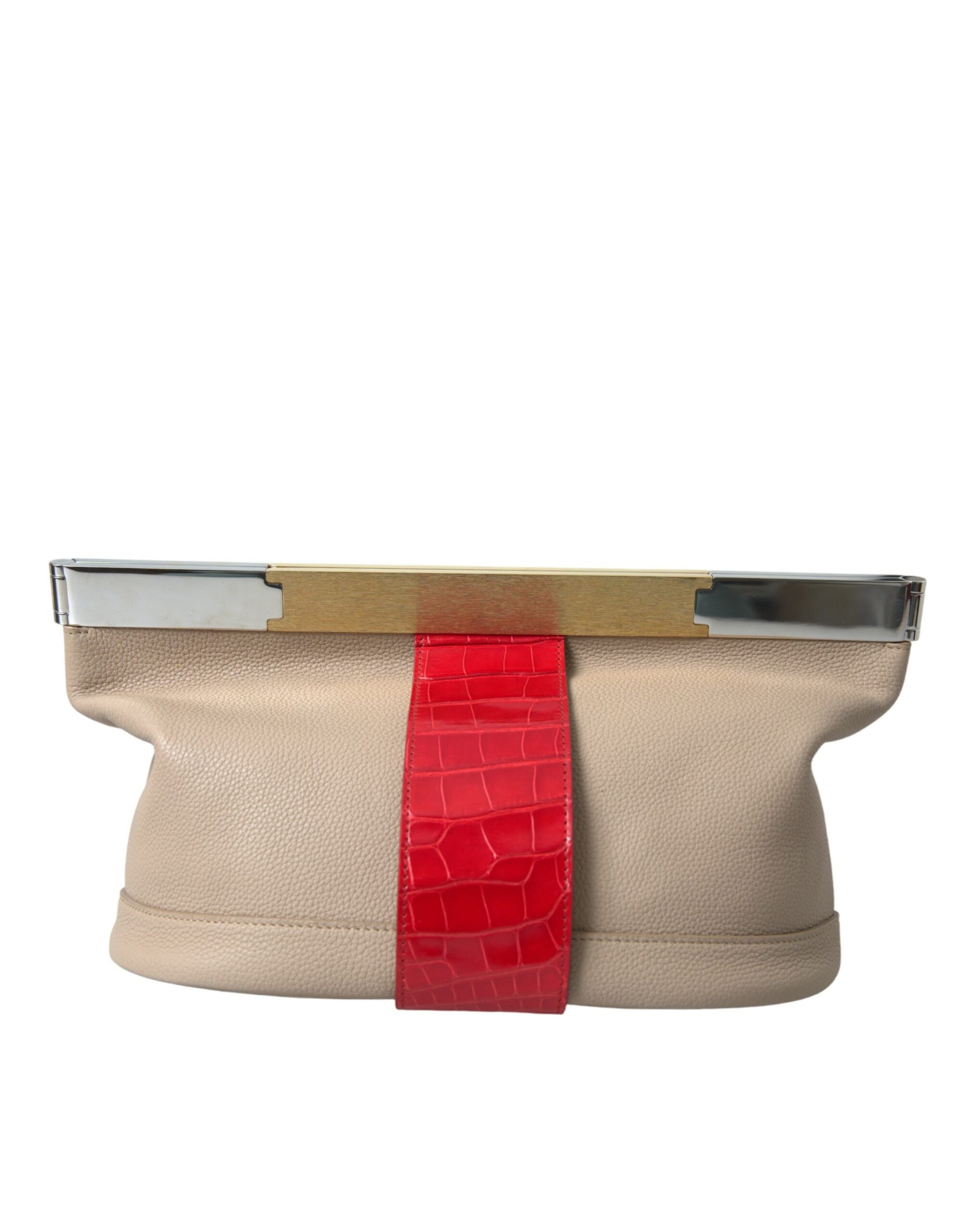 Balenciaga – Zweifarbige Clutch aus exotischem Leder