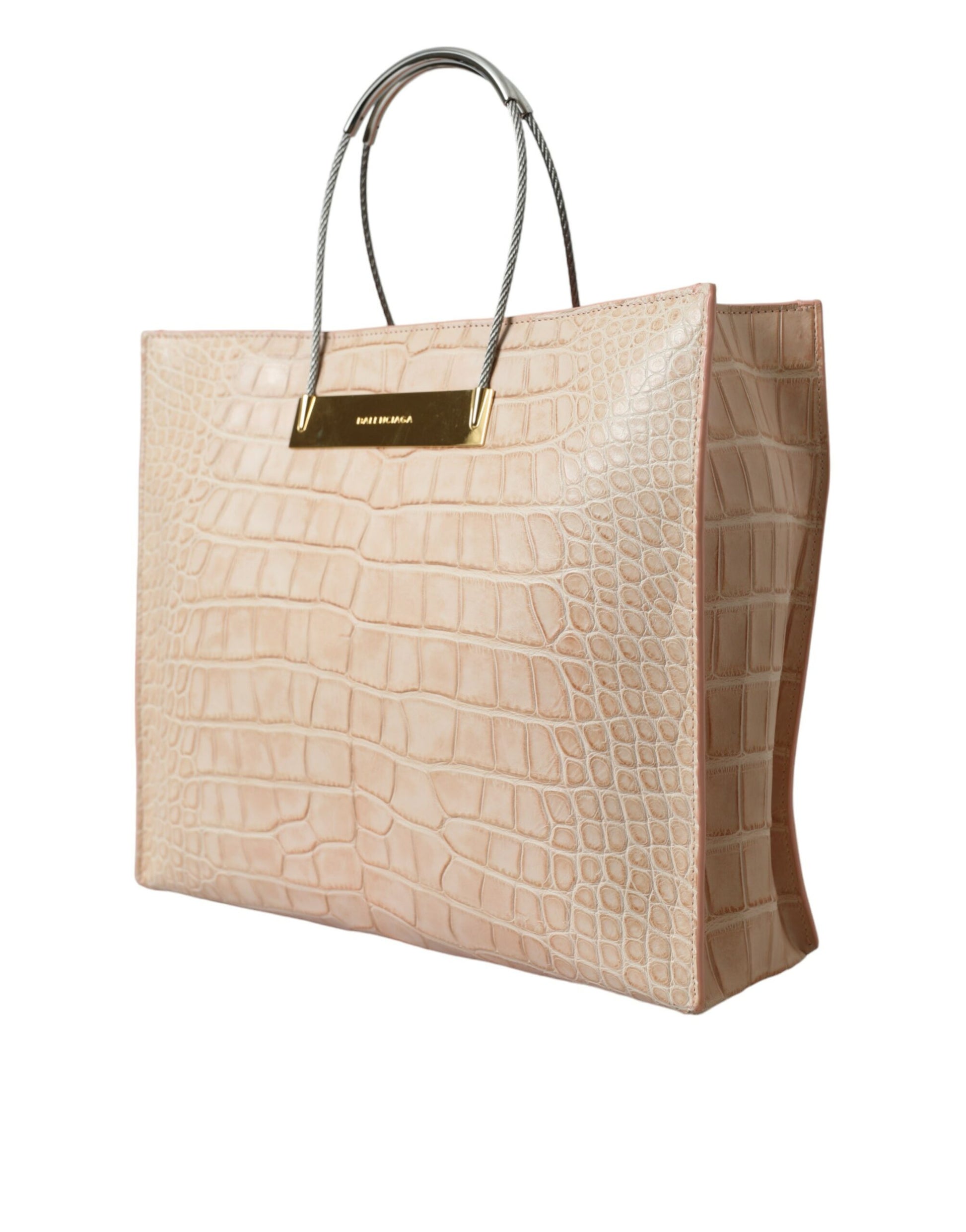 Balenciaga – Schicke rosa Tragetasche aus Alligatorleder