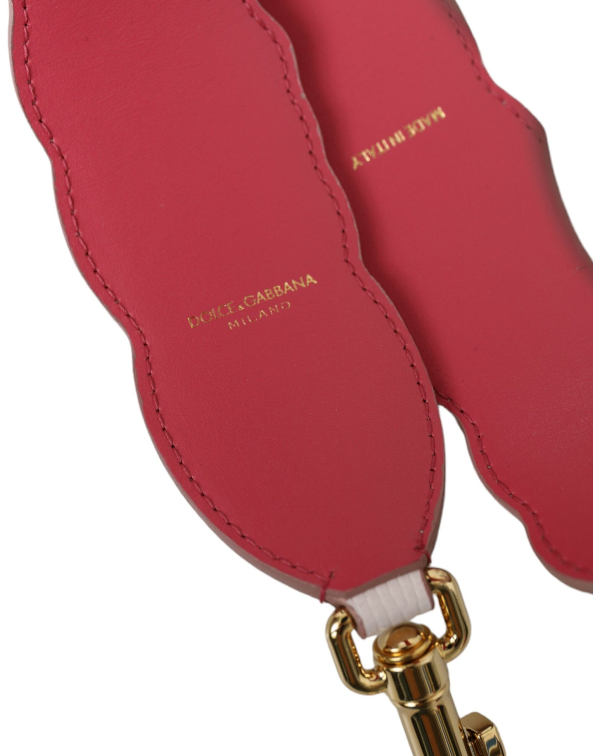 Dolce &amp; Gabbana – Schultergurt aus weißem Leder mit Blumenmuster