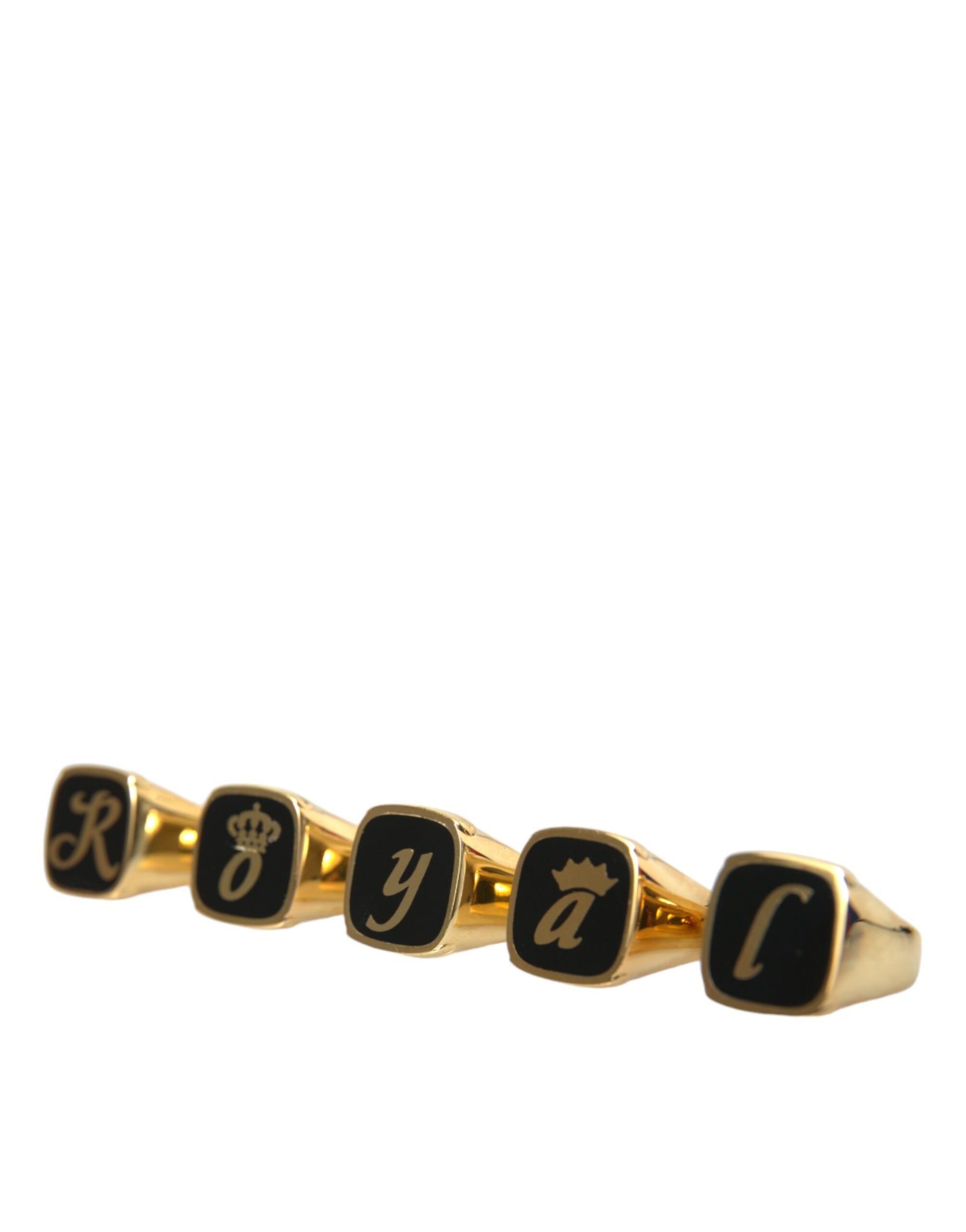 Dolce &amp; Gabbana Goldmessing ROYAL Emaille Set mit 5 Ringen