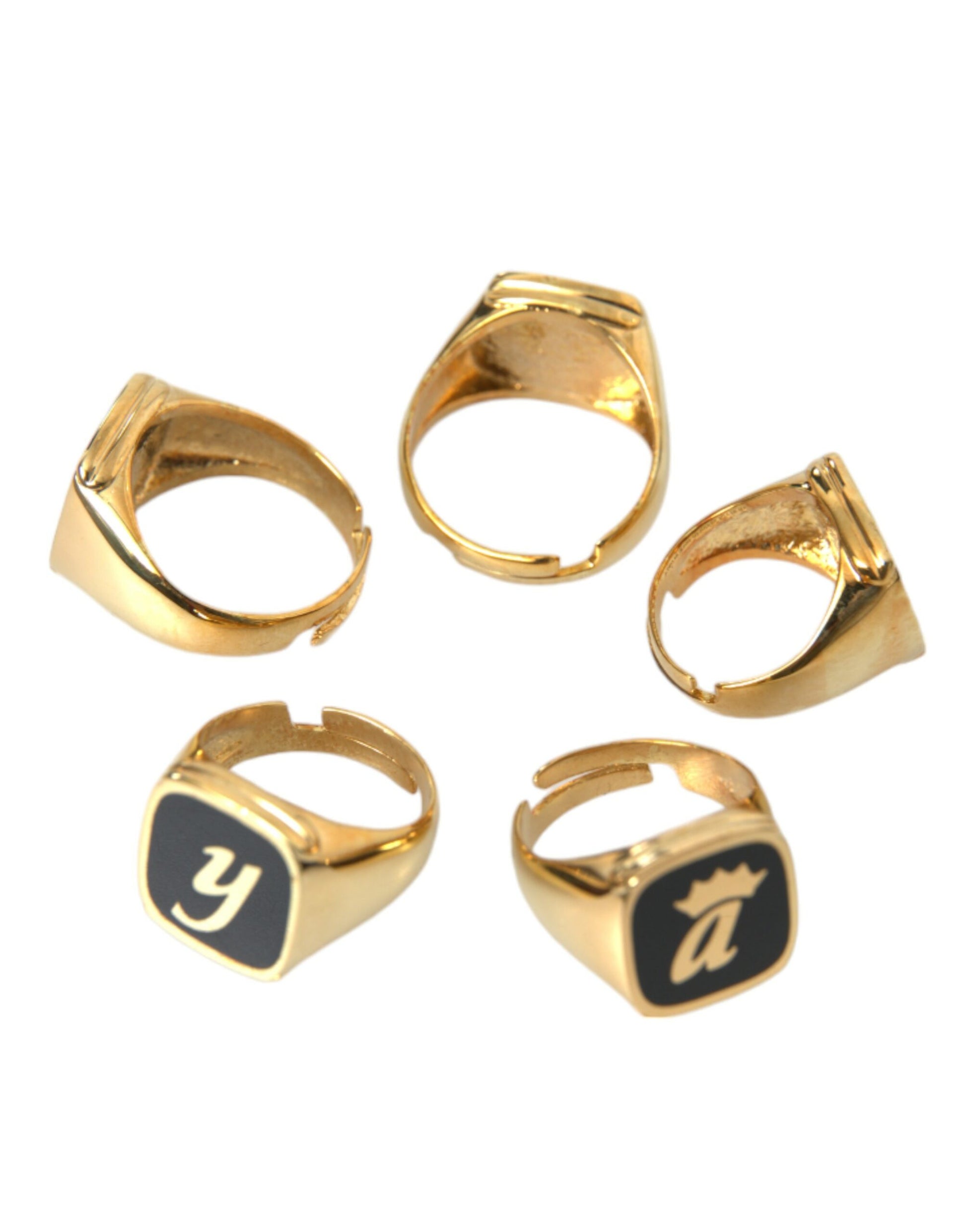 Dolce &amp; Gabbana Goldmessing ROYAL Emaille Set mit 5 Ringen