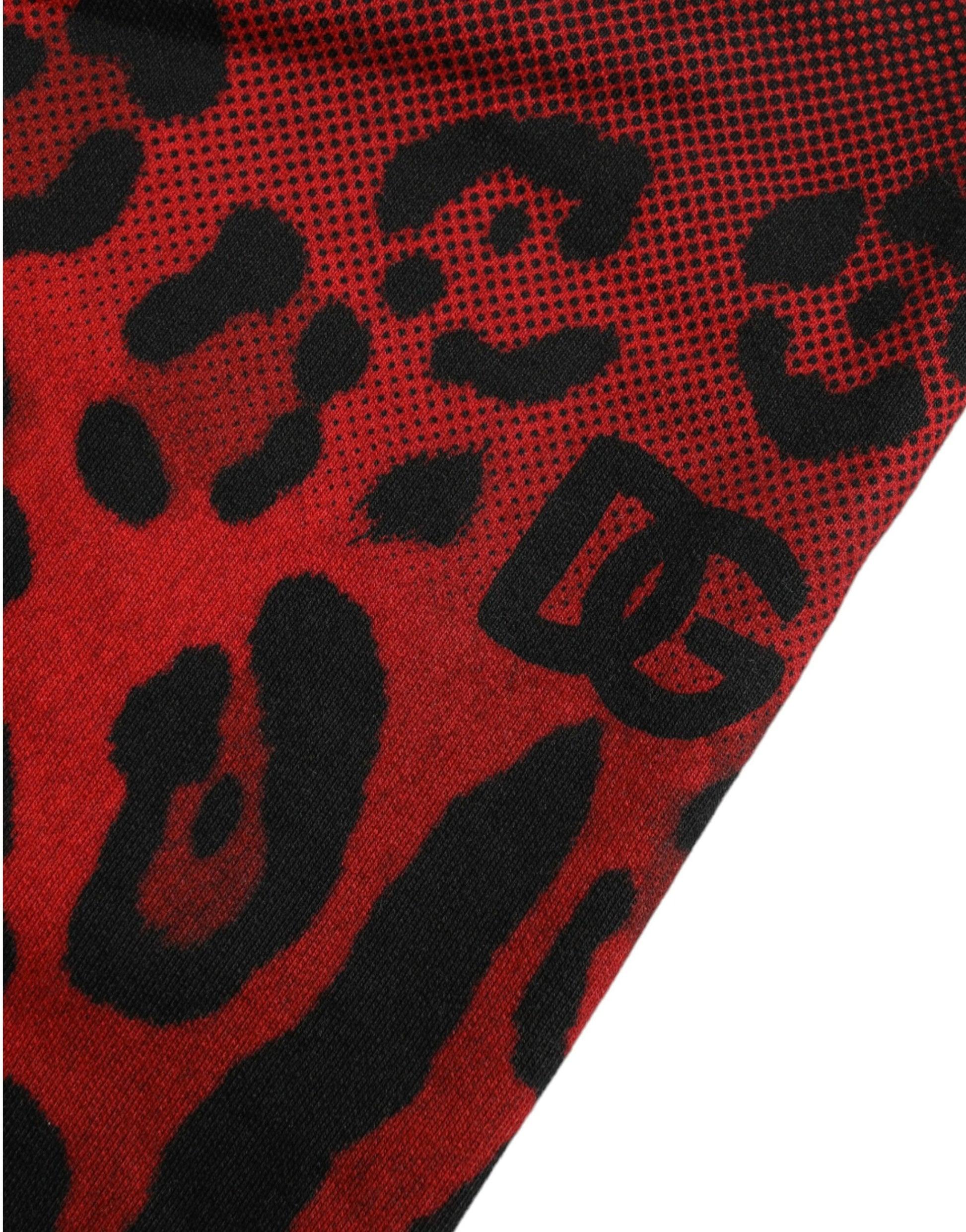 Dolce &amp; Gabbana – Rote Bermudashorts aus Baumwolle mit Leopardenmuster