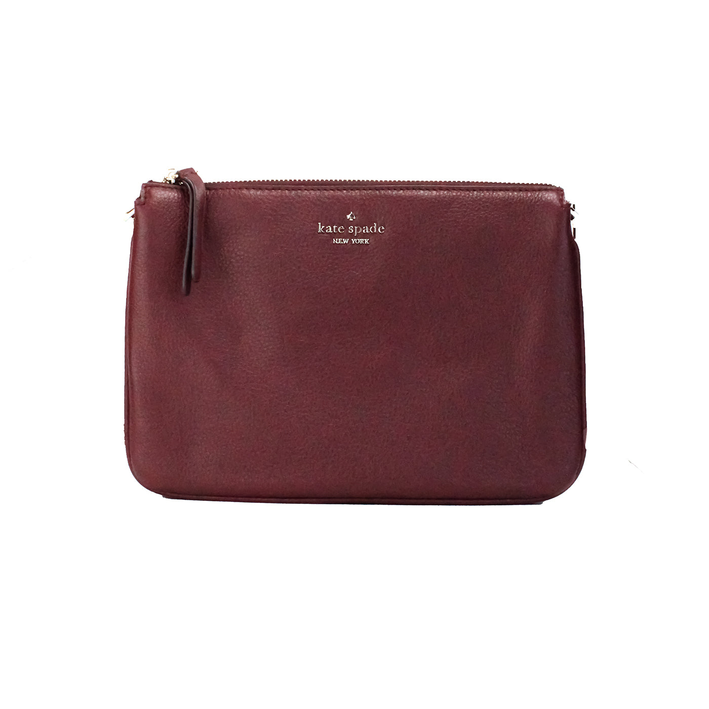Kate Spade Jackson Umhängetasche aus Kirschholzleder mit dreifachem Zwickel