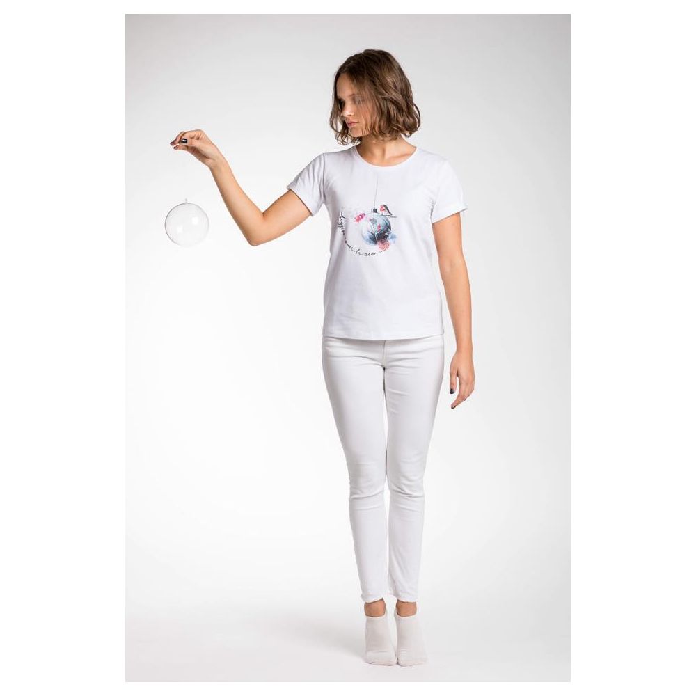 A.Tratti Schickes weißes Stretch-Viskose-T-Shirt
