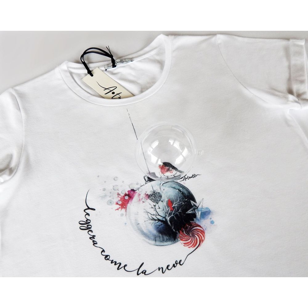 A.Tratti Schickes weißes Stretch-Viskose-T-Shirt