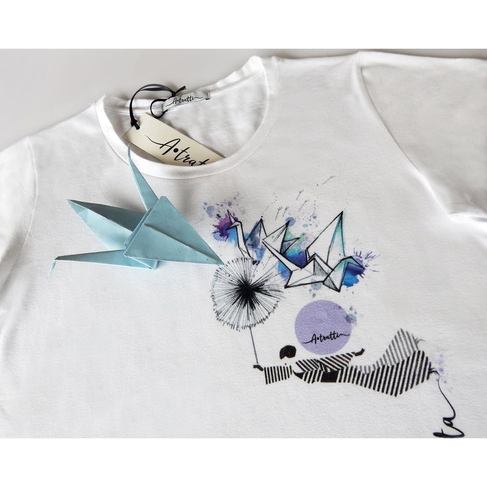 A.Tratti Elegantes weißes Stretch-Viskose-T-Shirt
