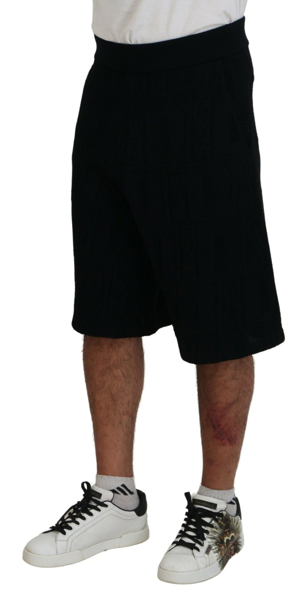Dsquared² Schwarze, einfarbige Herren-Bermudashorts zum Überziehen