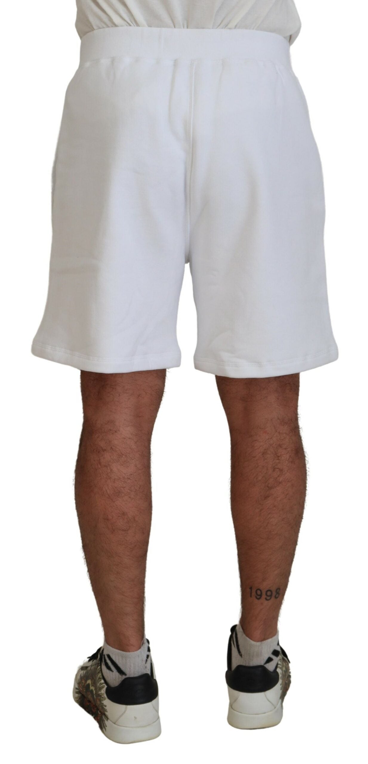 Dsquared² Weiße bedruckte Pull-On-Beermudashorts für Herren