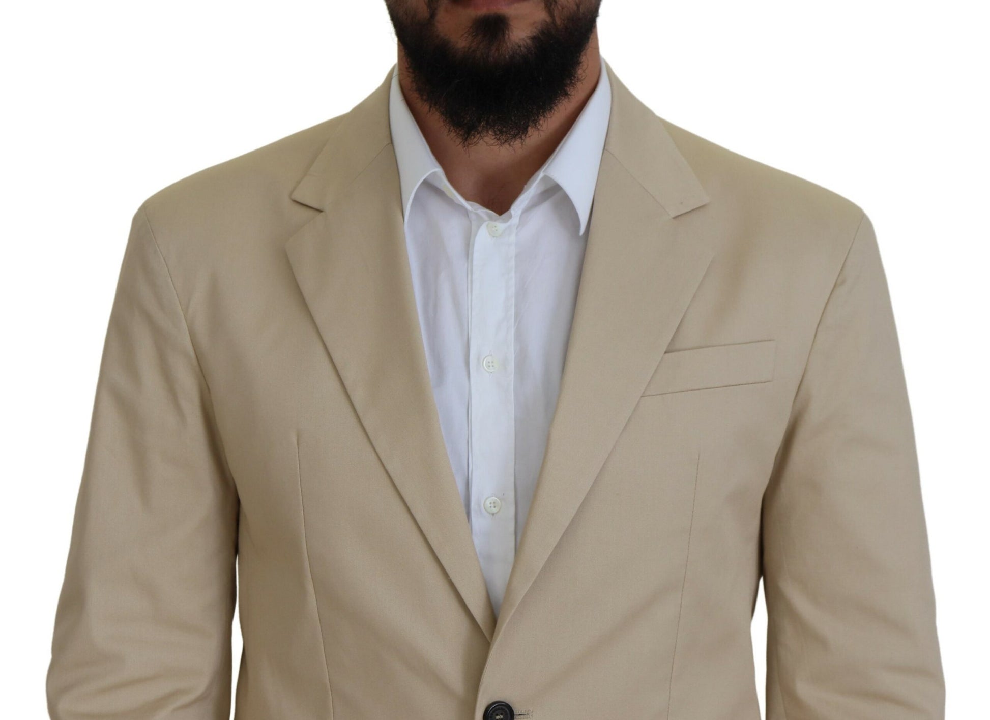 Dsquared² Beigefarbener einreihiger 2-teiliger CIPRO-Anzug aus Baumwolle
