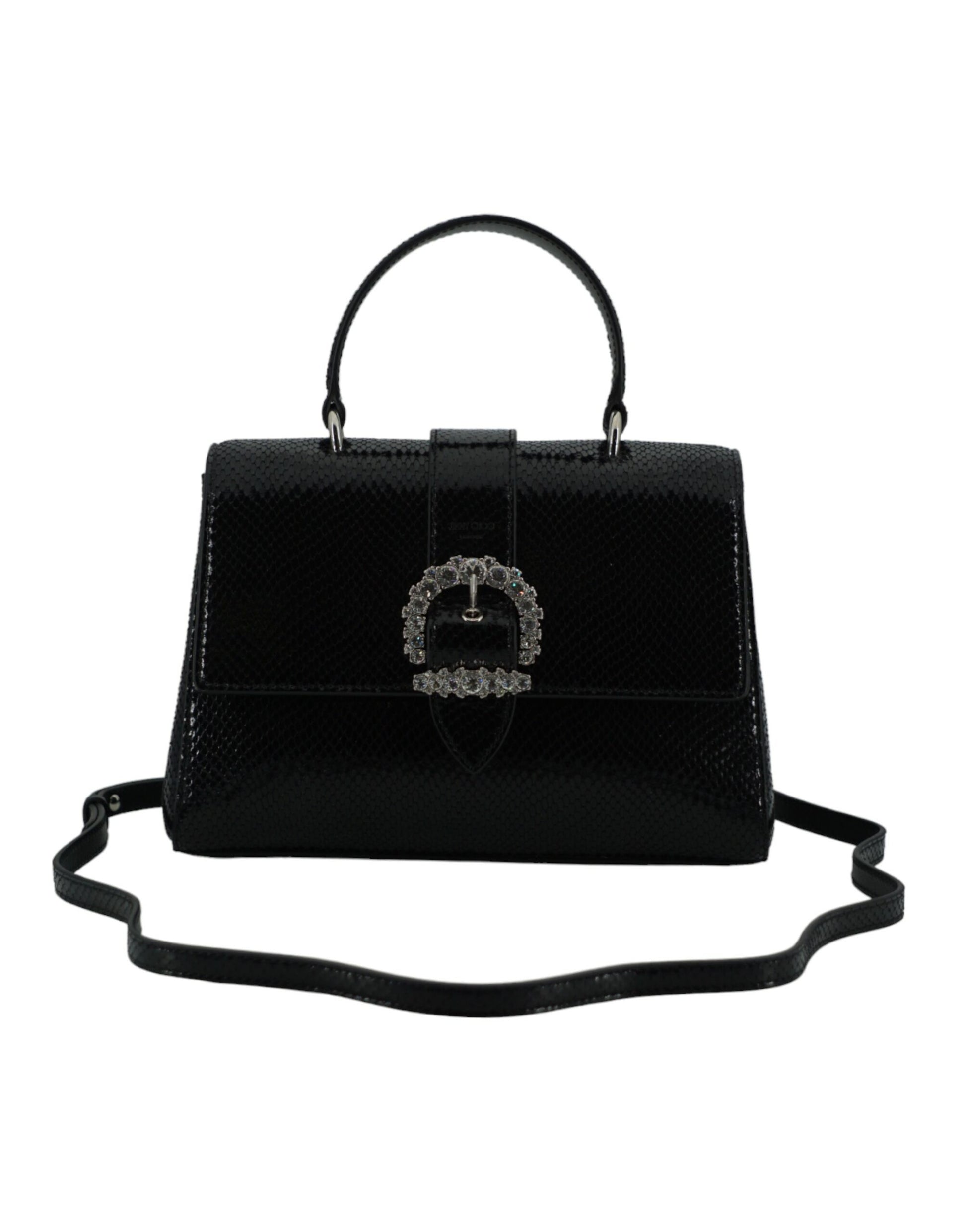 Jimmy Choo – Schwarze Umhängetasche aus Leder mit Tragegriff