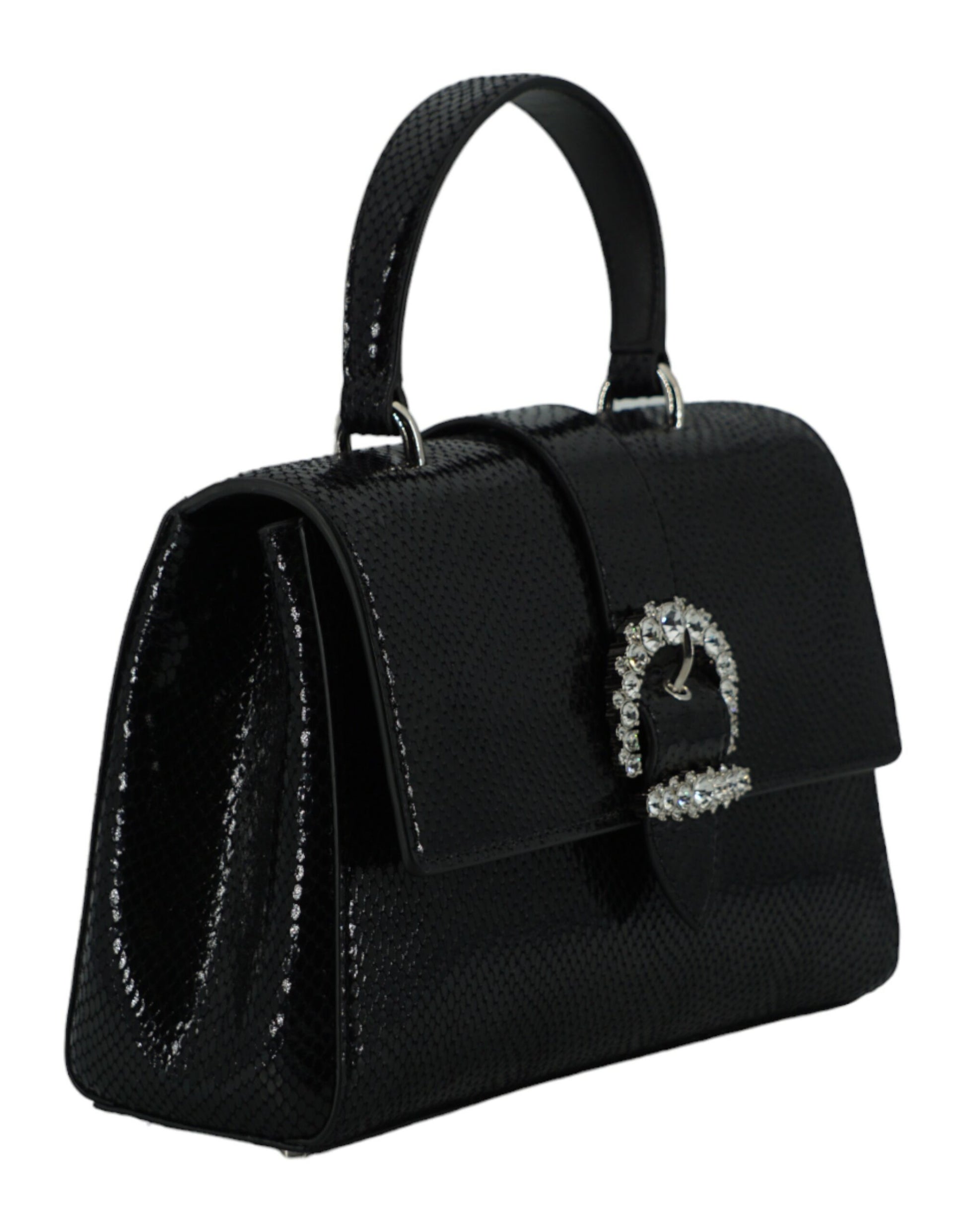 Jimmy Choo – Schwarze Umhängetasche aus Leder mit Tragegriff