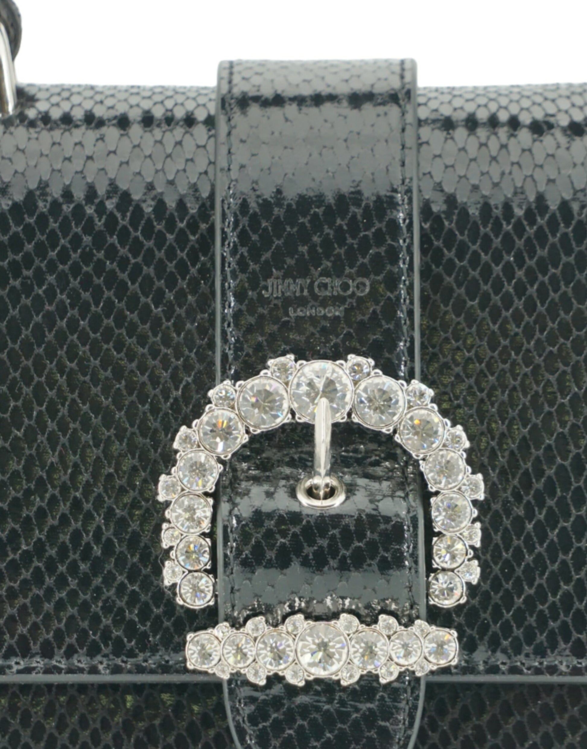 Jimmy Choo – Schwarze Umhängetasche aus Leder mit Tragegriff