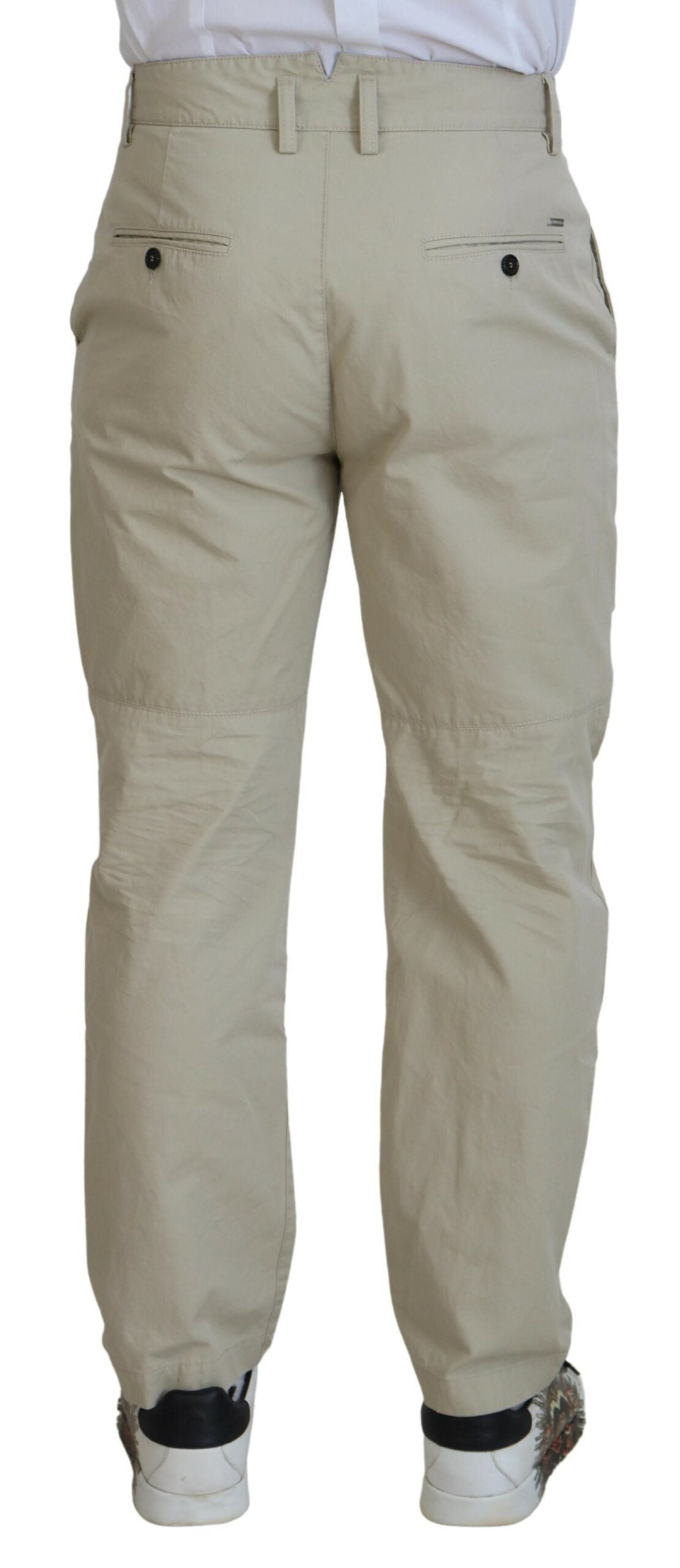 Dsquared² Beige Baumwolle Straight Fit Herren Freizeithose