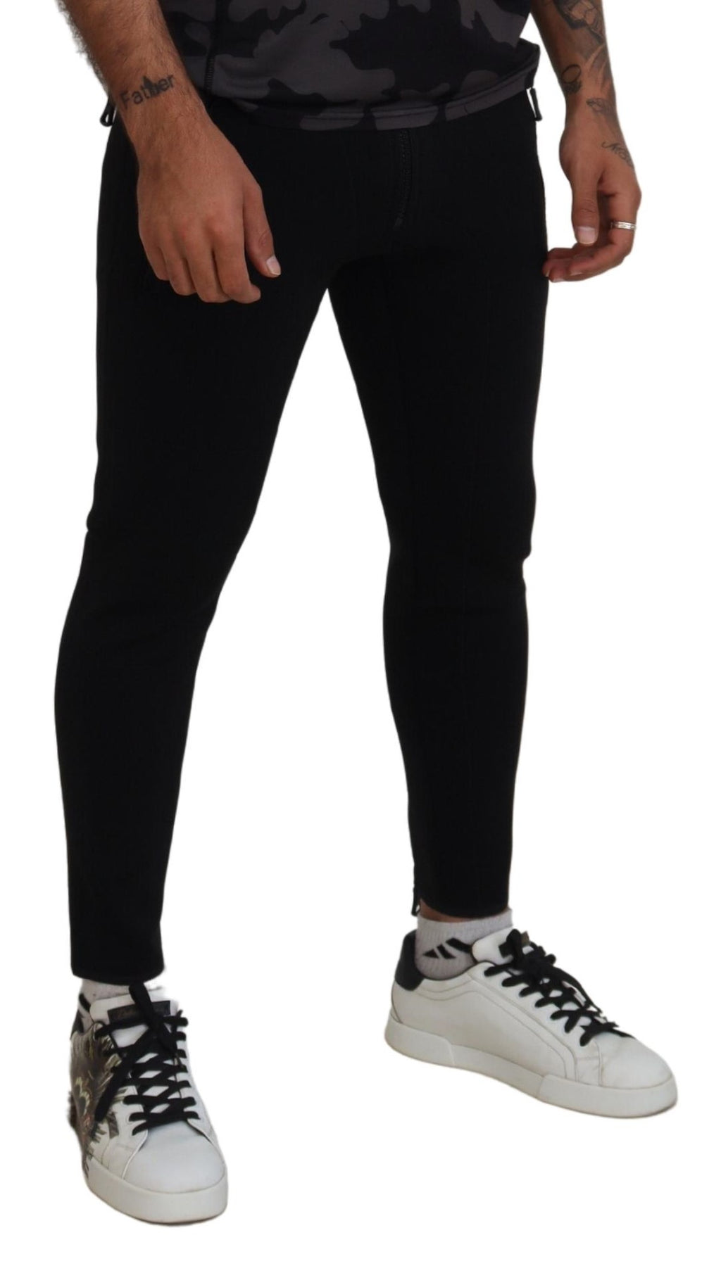 Dsquared² Slim Fit Hose aus Polyamid mit Logo-Print hinten