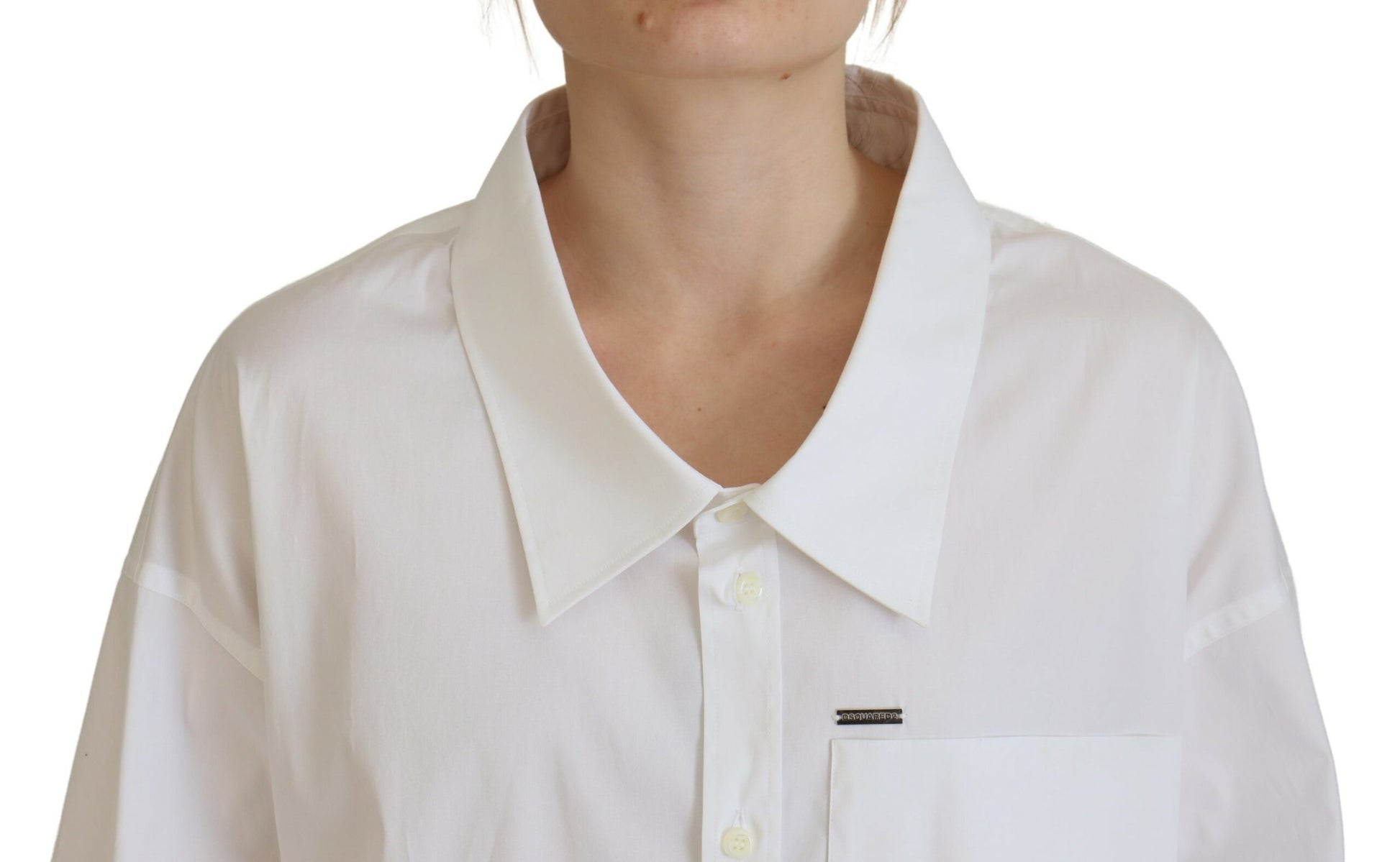 Dsquared² – Weißes Hemd aus Baumwolle mit Button-Down-Kragen