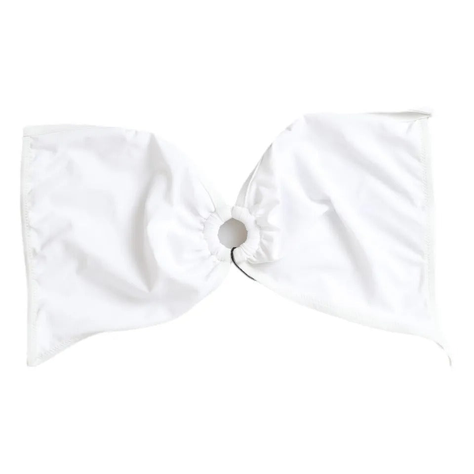 Dolce &amp; Gabbana – Weißes Bikinioberteil aus Nylon-Stretch