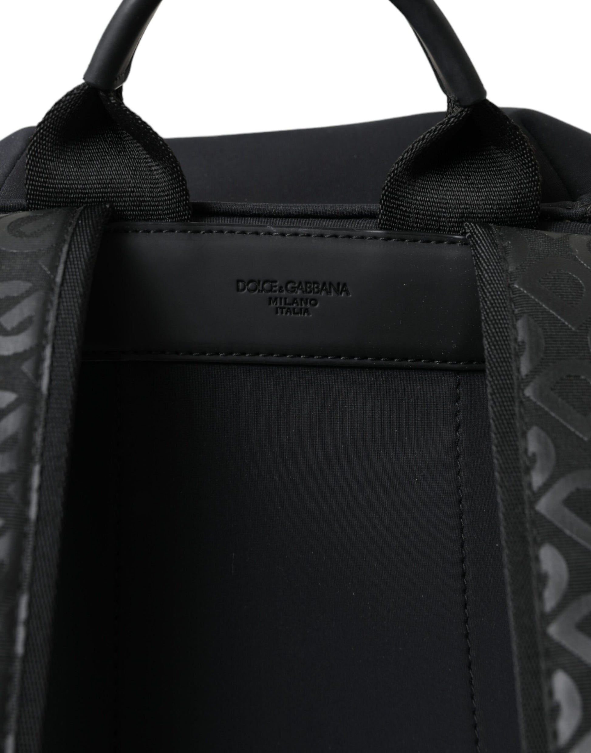 Dolce &amp; Gabbana – Schulrucksack aus Neopren und Nylon mit DG-Logo, Schwarz