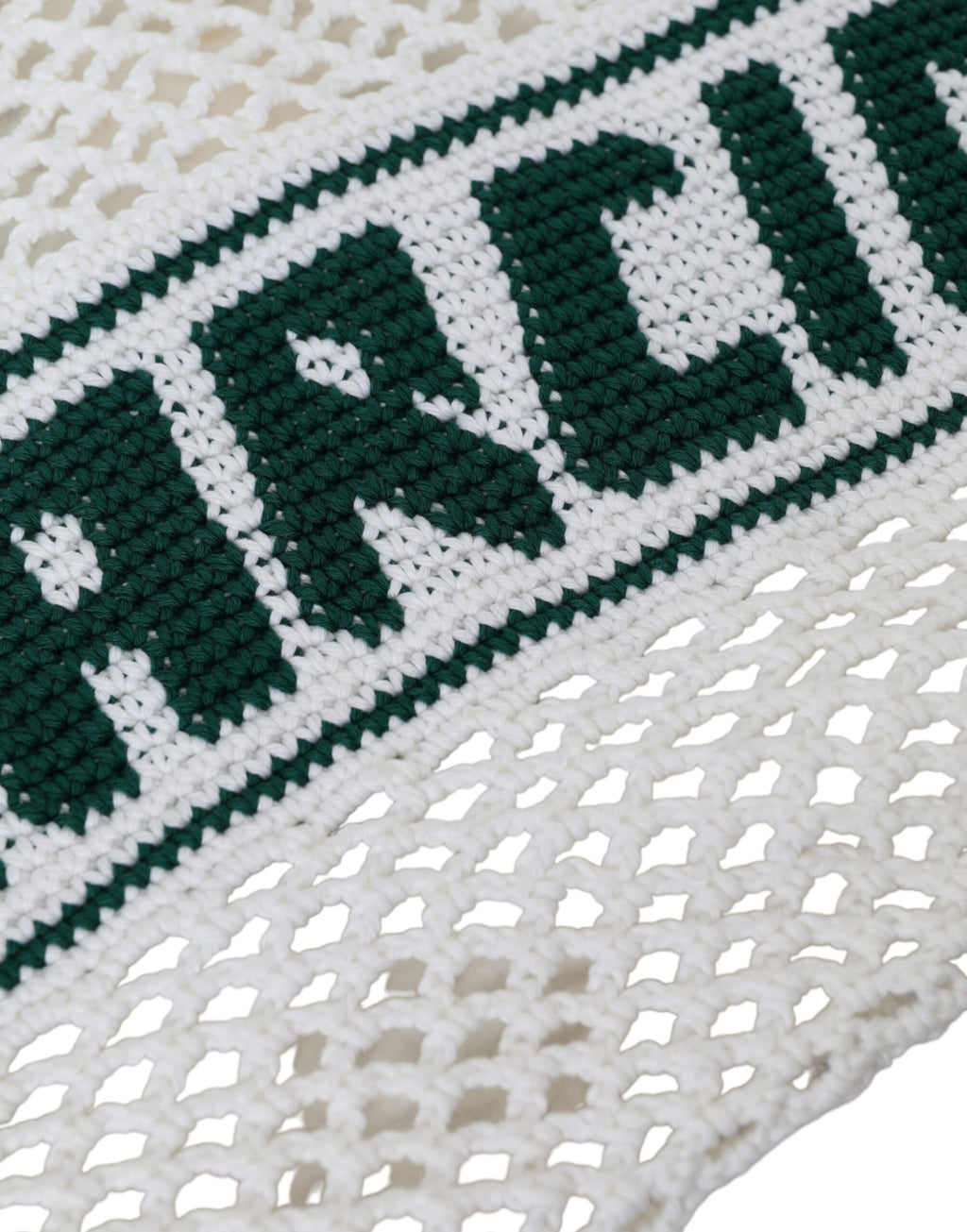 Dolce &amp; Gabbana – Einkaufstasche aus gestrickter Baumwolle mit Logo in Weiß und Grün