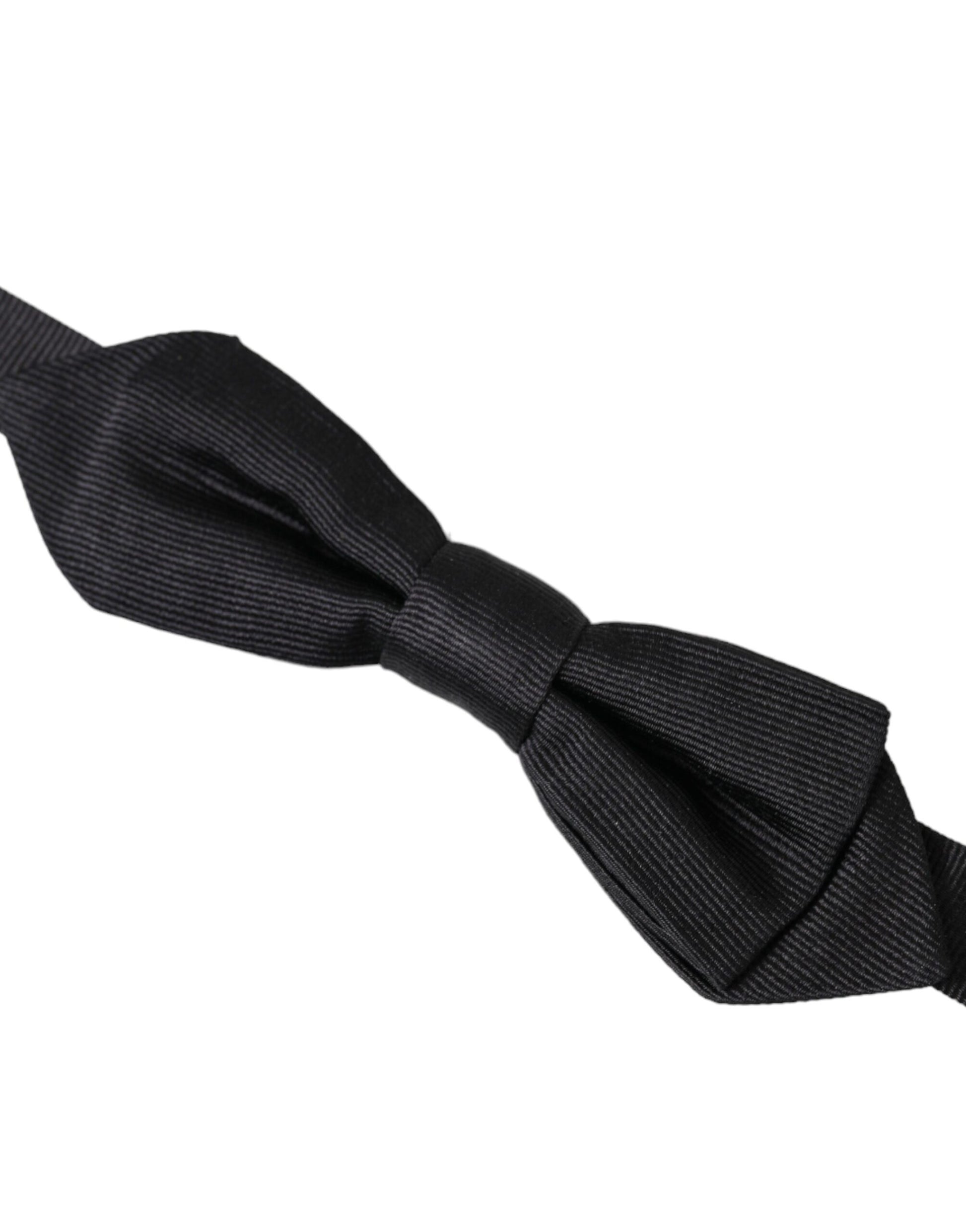 Dolce &amp; Gabbana – Schwarze, verstellbare Herrenfliege aus Seide