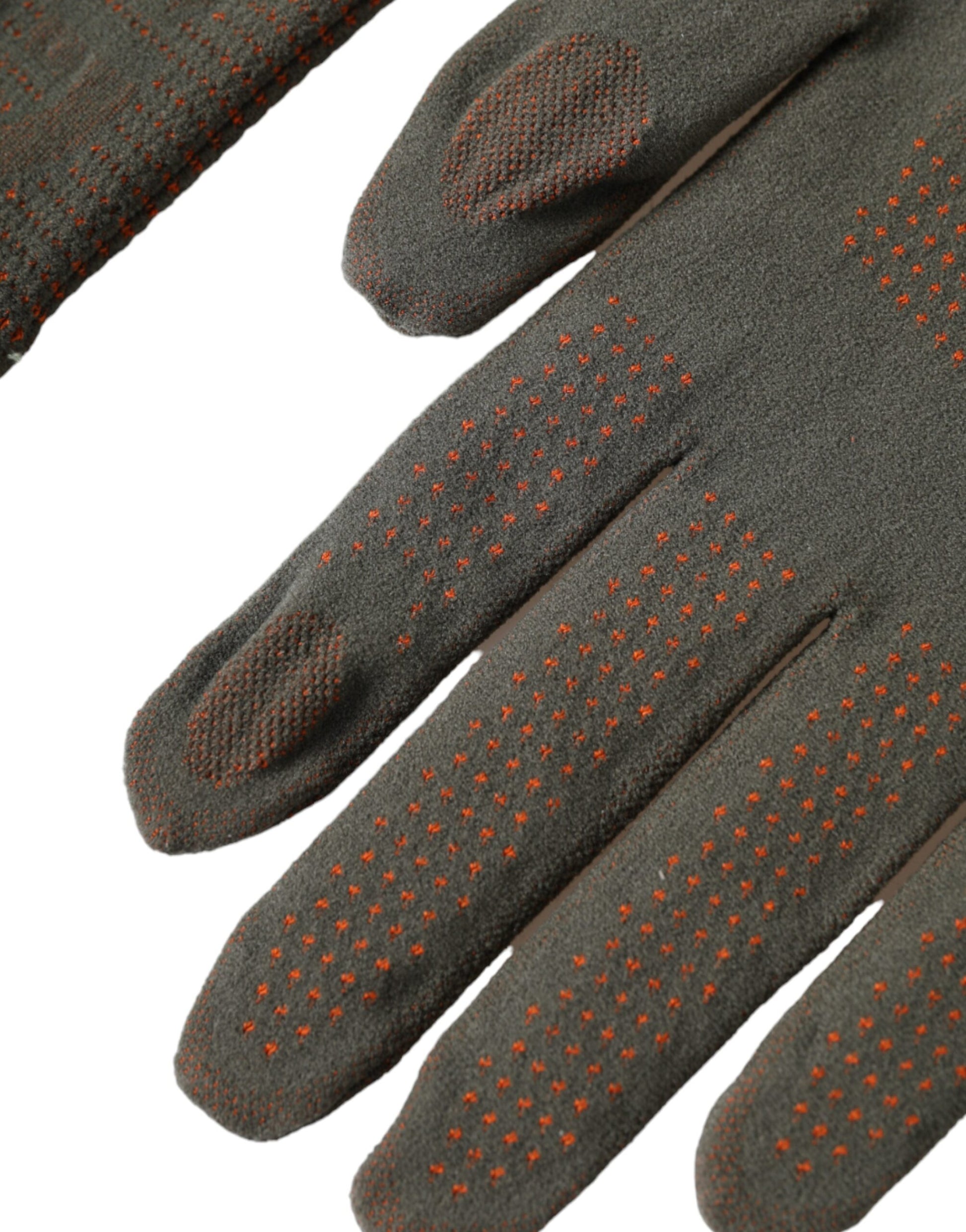 Dolce &amp; Gabbana – Handgelenklange Handschuhe aus Stretch-Baumwolle in Braun