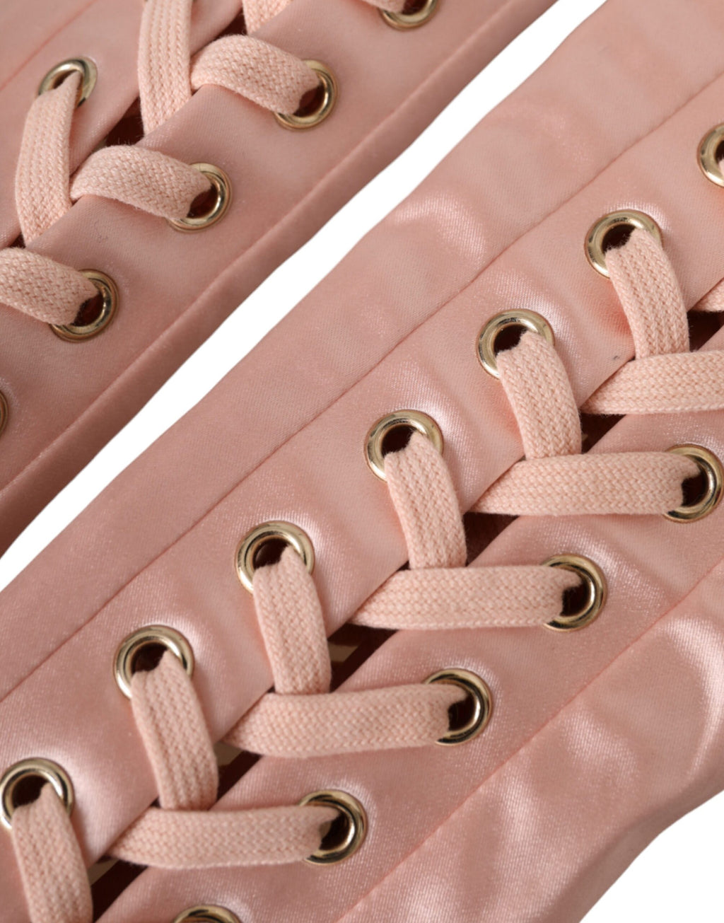Dolce &amp; Gabbana – Fingerlose Handschuhe aus Acetat mit Schnürung in Rosa