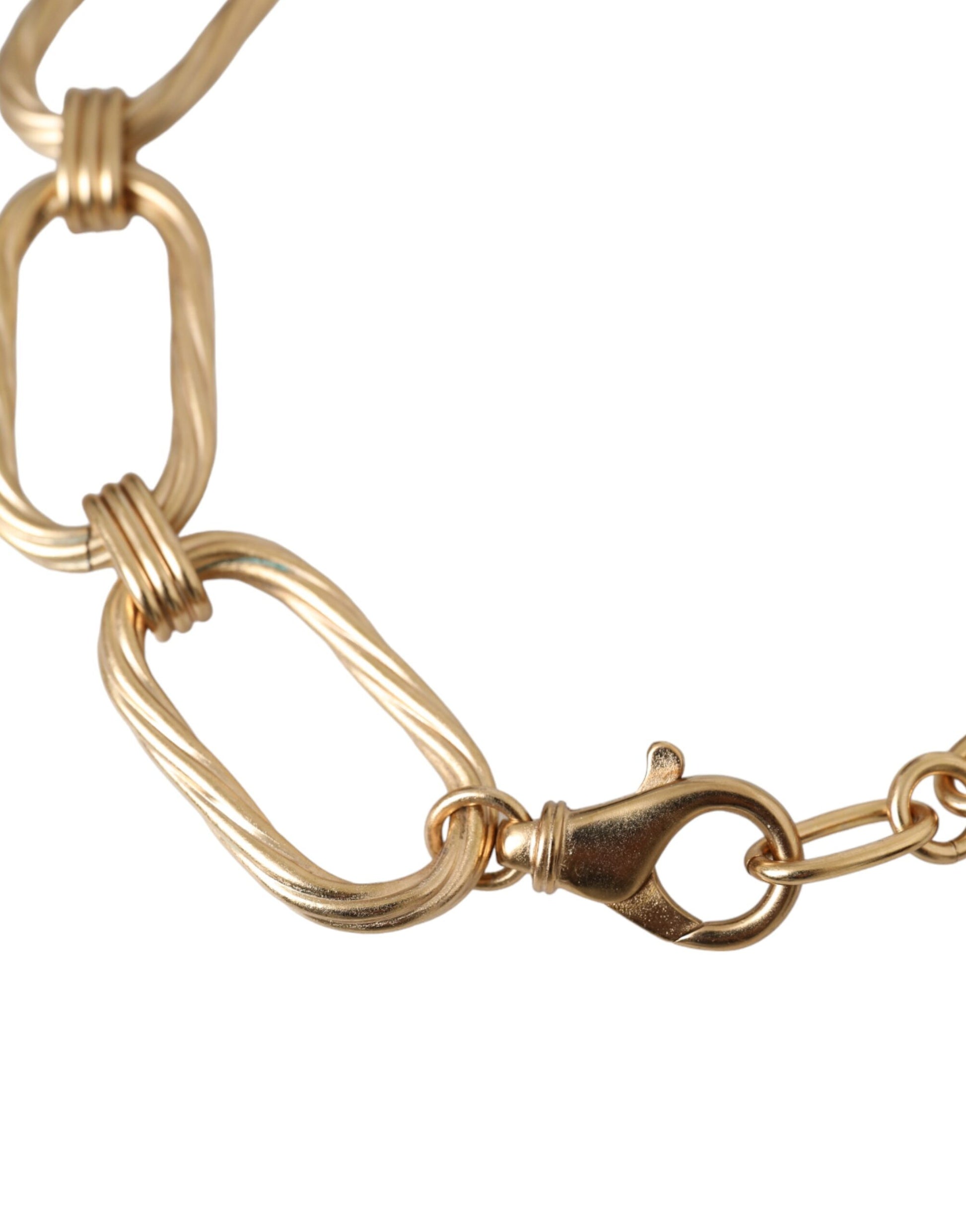 Dolce &amp; Gabbana – Halskette mit großer Gliederkette aus goldfarbenem Messing