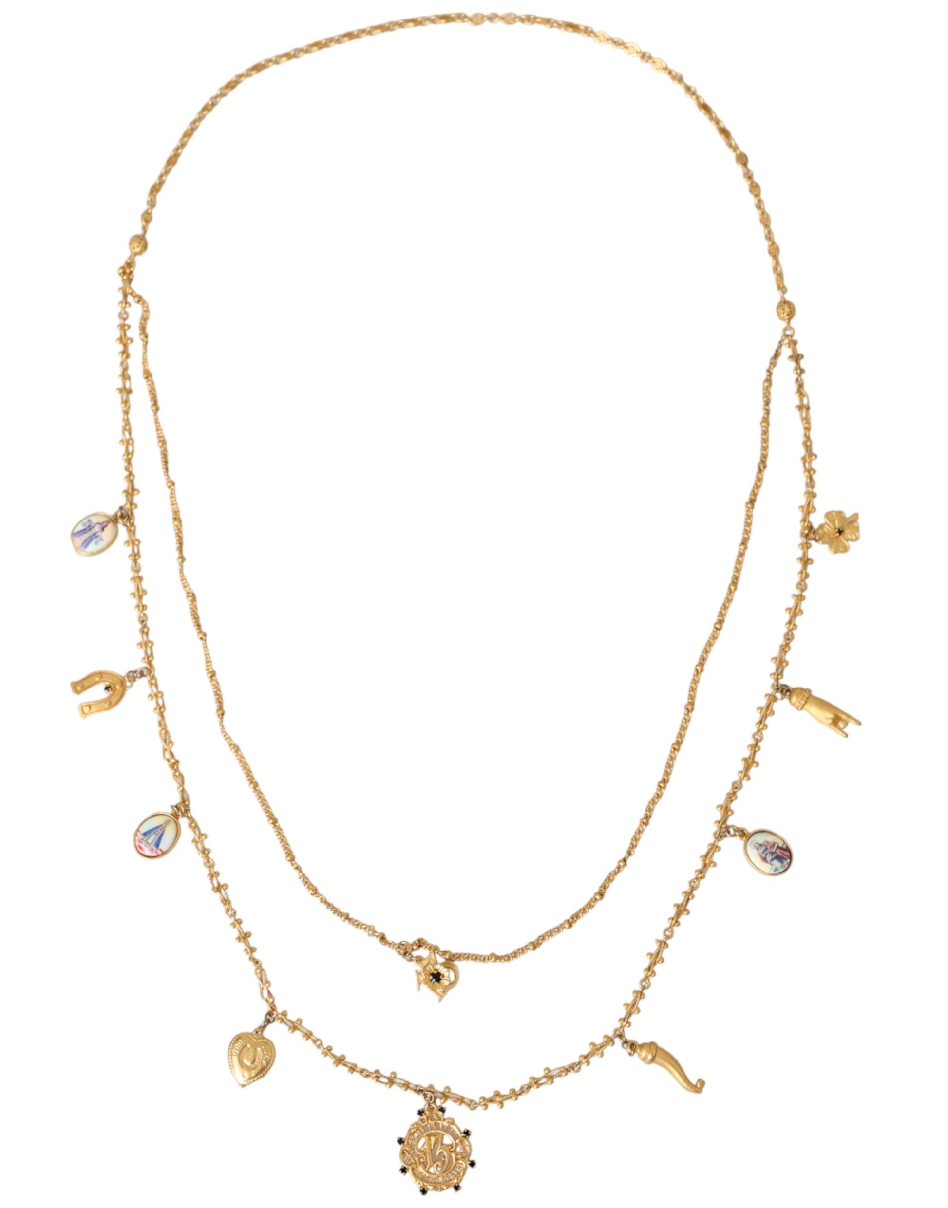 Dolce &amp; Gabbana – Statement-Halskette „Sicily“ in Goldton mit Messinganhänger