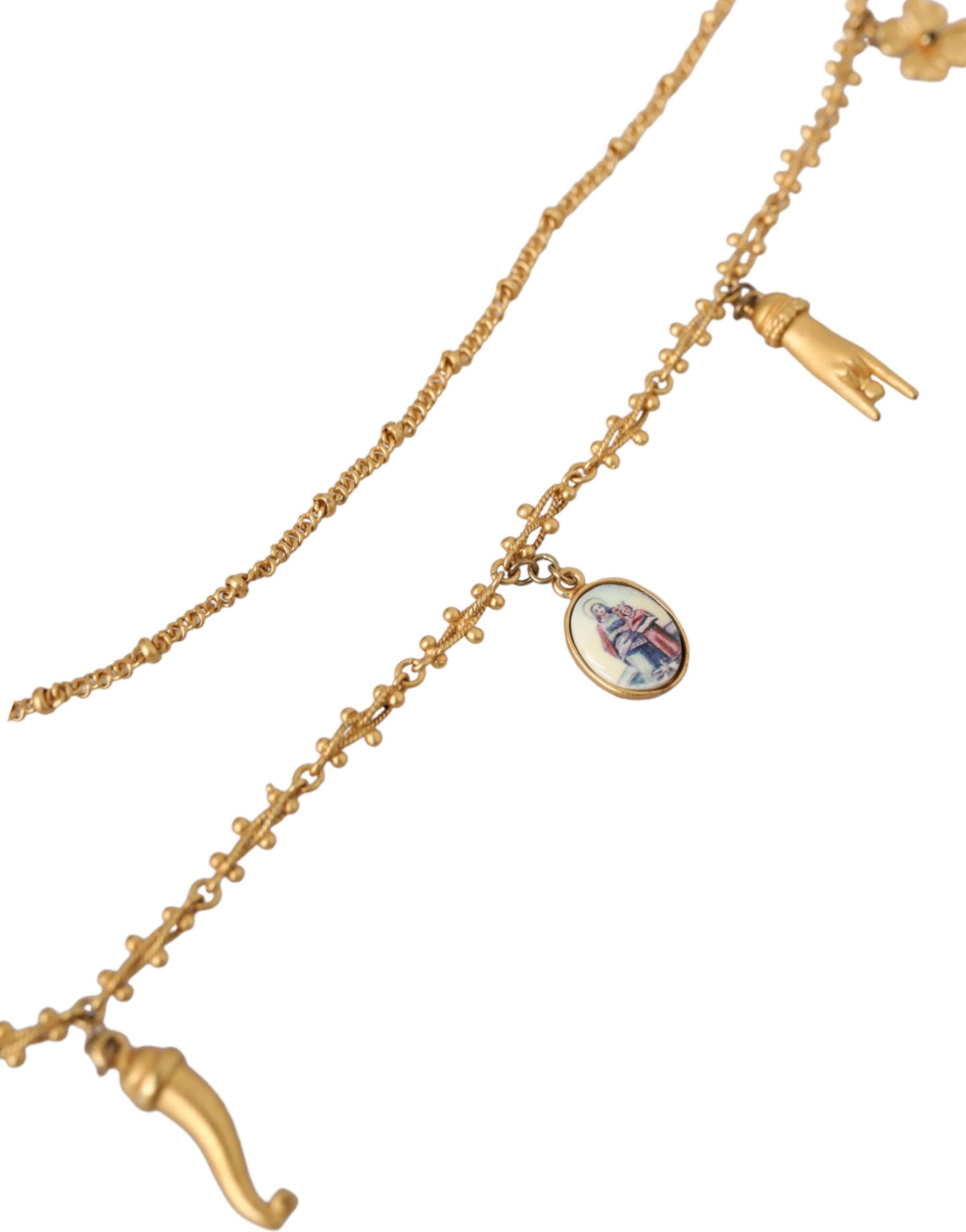 Dolce &amp; Gabbana – Statement-Halskette „Sicily“ in Goldton mit Messinganhänger