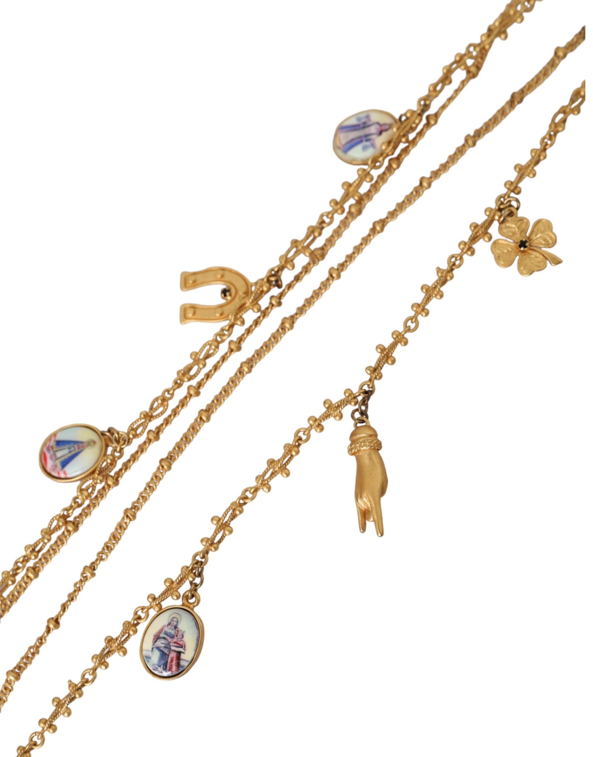 Dolce &amp; Gabbana – Statement-Halskette „Sicily“ in Goldton mit Messinganhänger