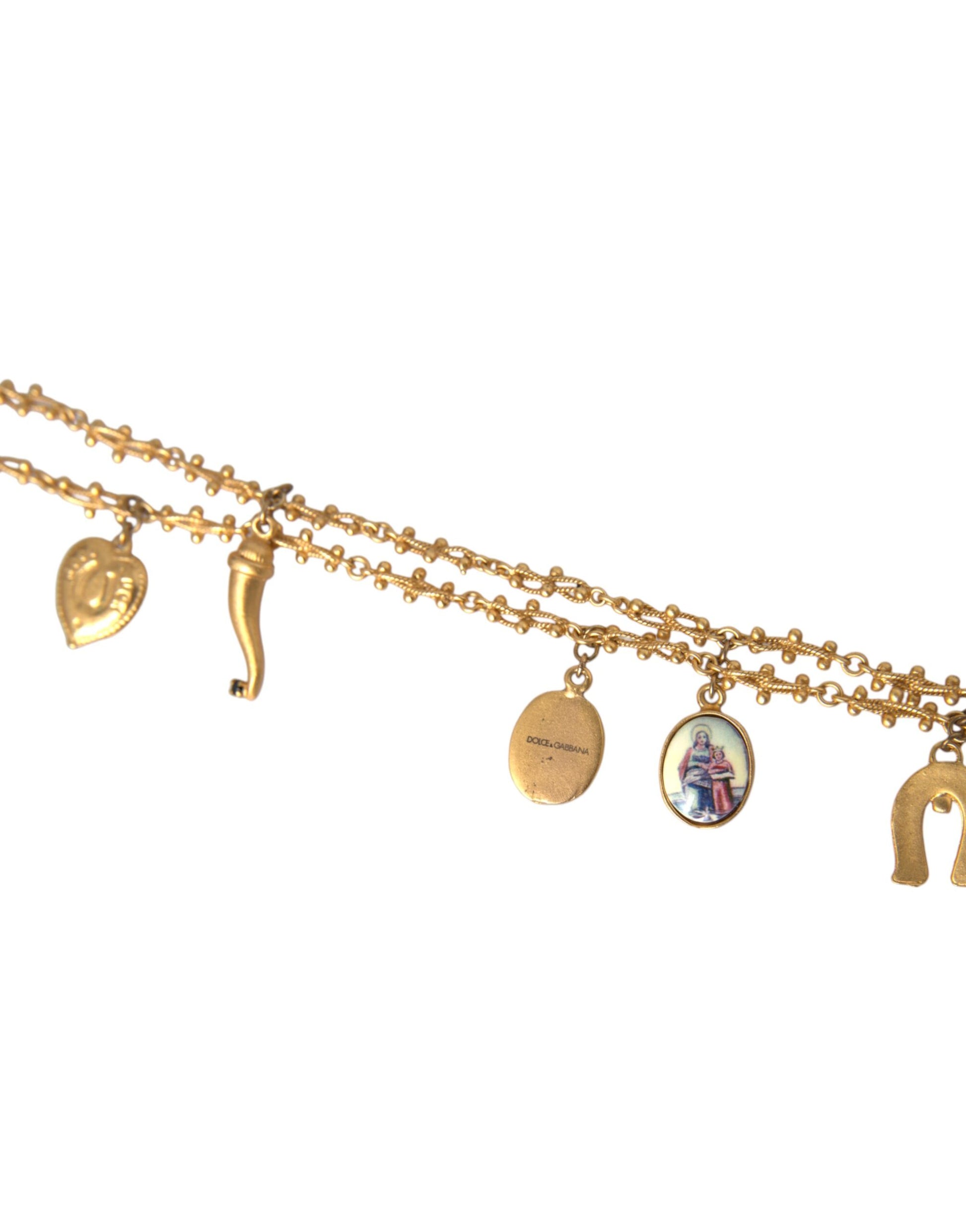 Dolce &amp; Gabbana – Statement-Halskette „Sicily“ in Goldton mit Messinganhänger