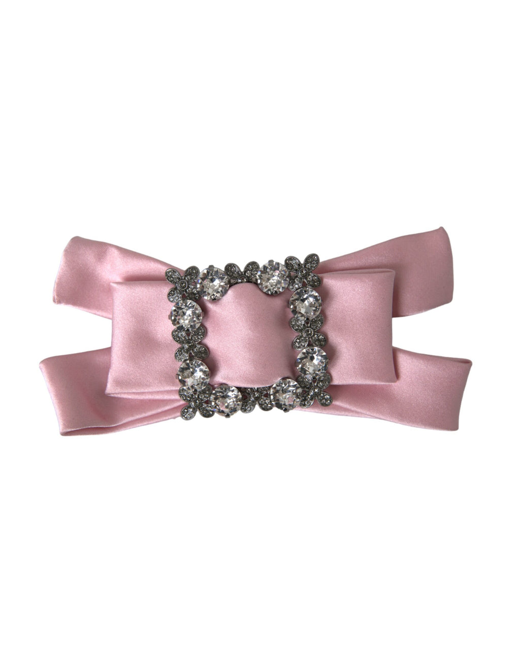 Dolce &amp; Gabbana Rosa Satin Kristall Schmuck Brosche Haarnadel