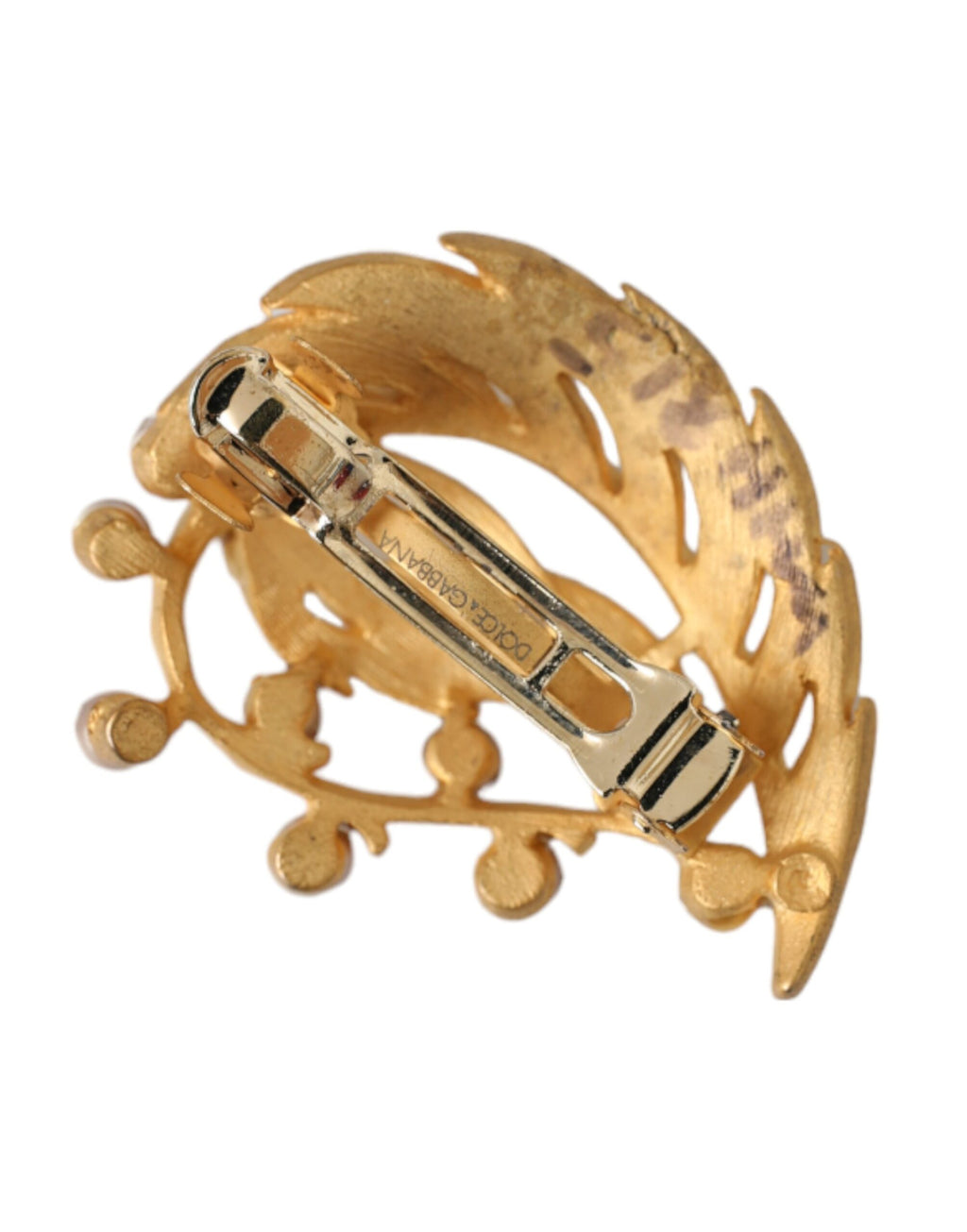 Dolce &amp; Gabbana – Haarnadel mit Blattverzierung aus goldfarbenem Messing