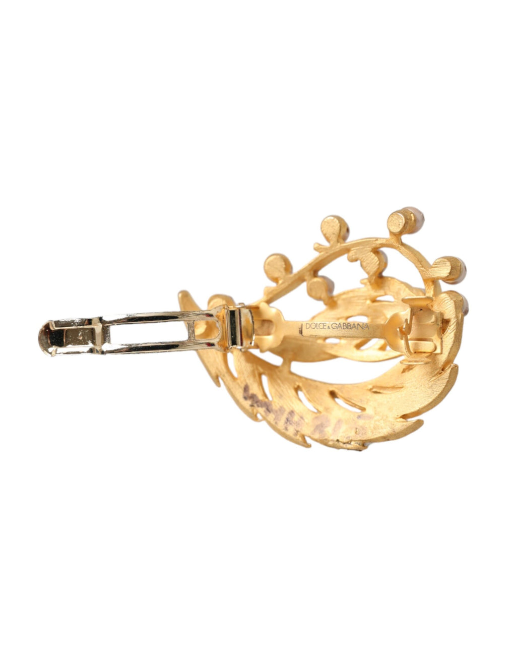 Dolce &amp; Gabbana – Haarnadel mit Blattverzierung aus goldfarbenem Messing
