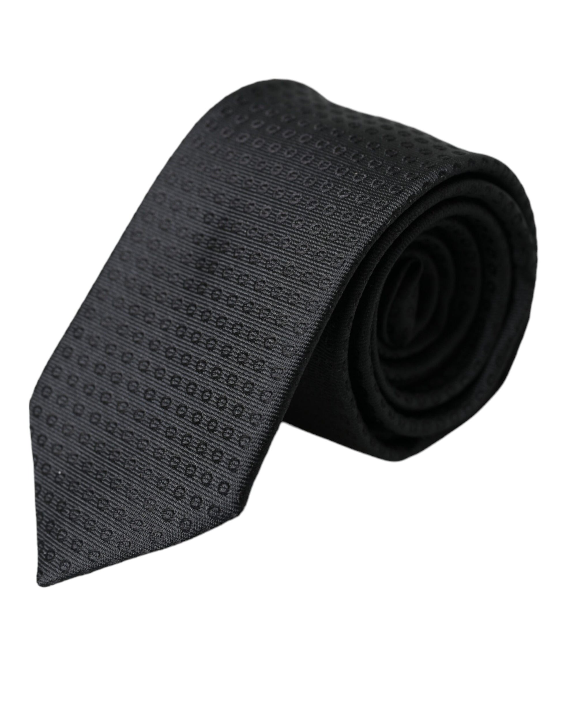 Dolce &amp; Gabbana – Verstellbare Herrenkrawatte aus Baumwolle mit Muster „STAFF“ in Schwarz