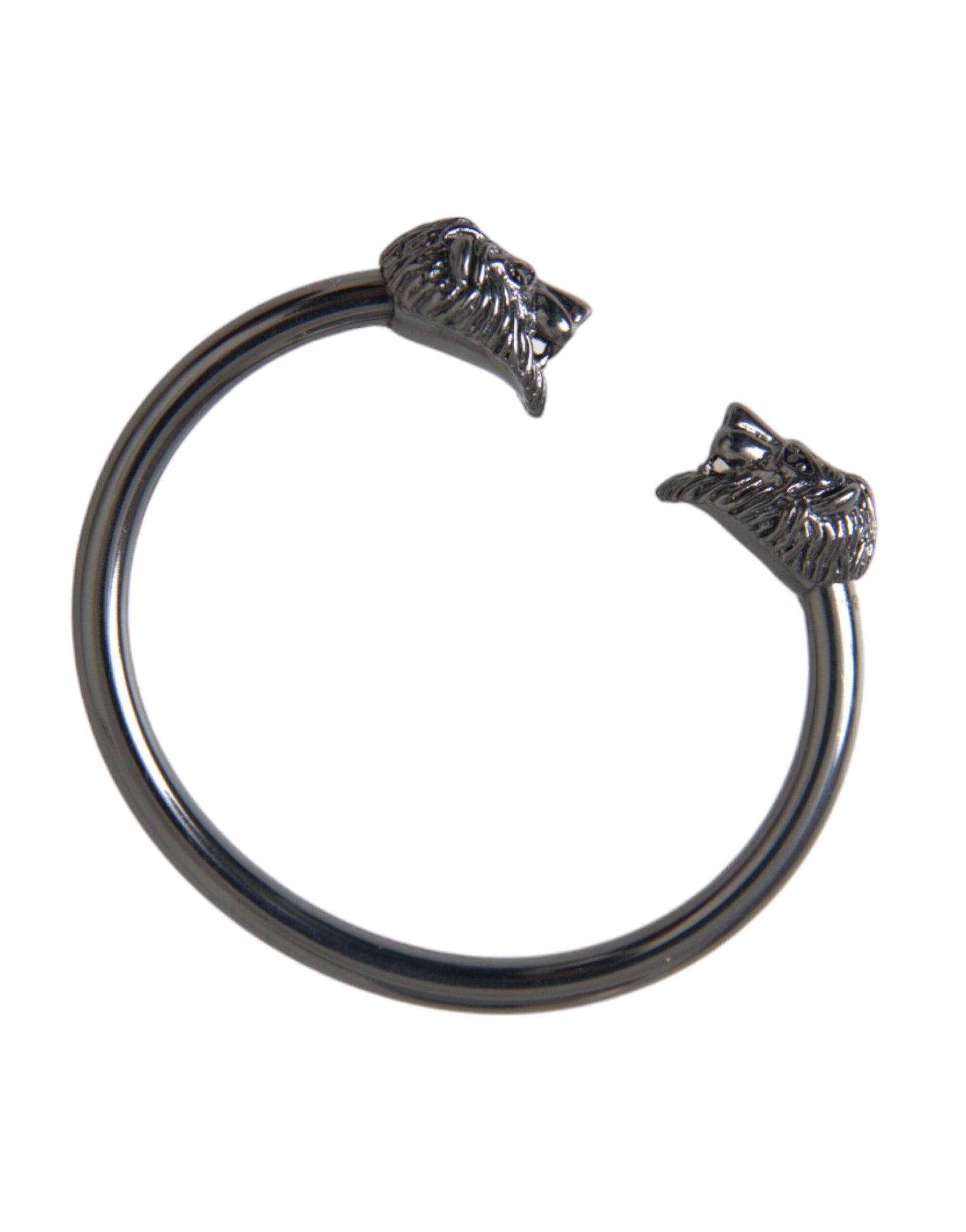 Nialaya Armreif mit Löwenmotiv, schwarz rhodiniert, für Damen