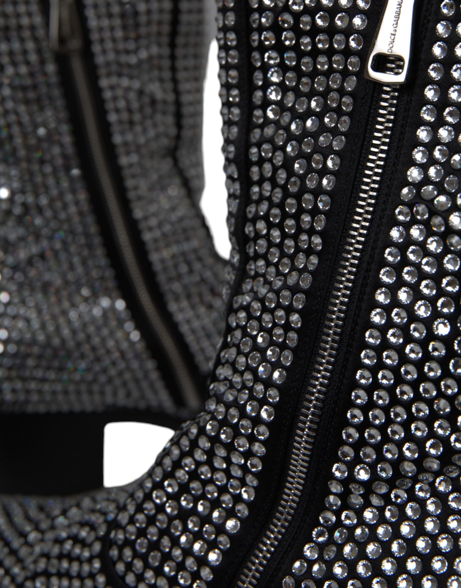 Dolce &amp; Gabbana Schwarze Chelsea-Stiefel mit Strass-Kristallen