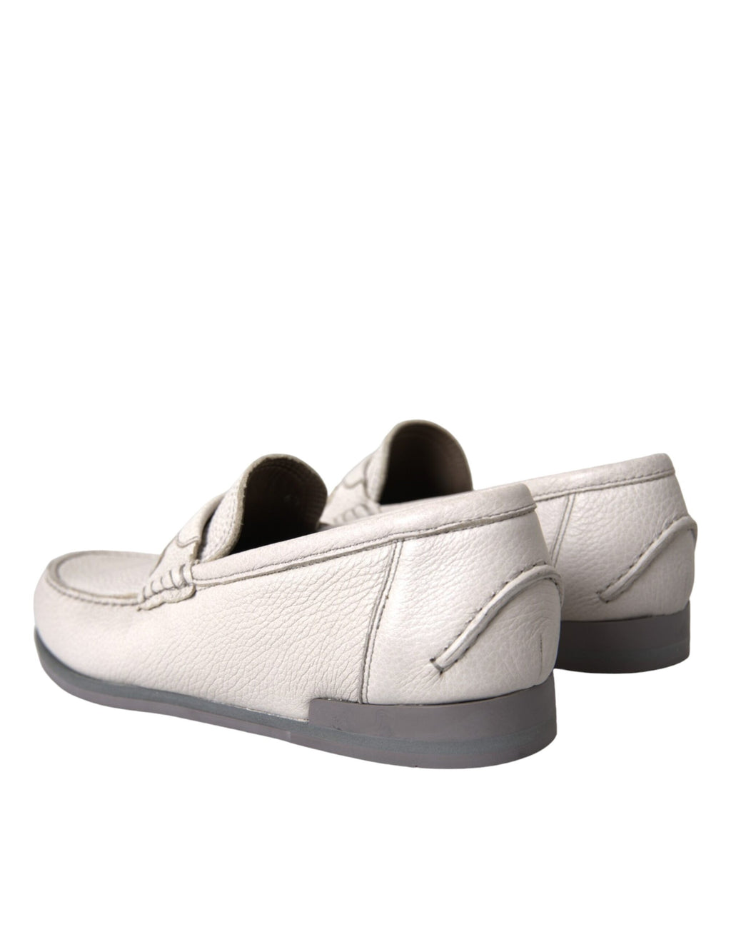 Dolce &amp; Gabbana Mokassin-Schuhe aus weißem und grauem Leder