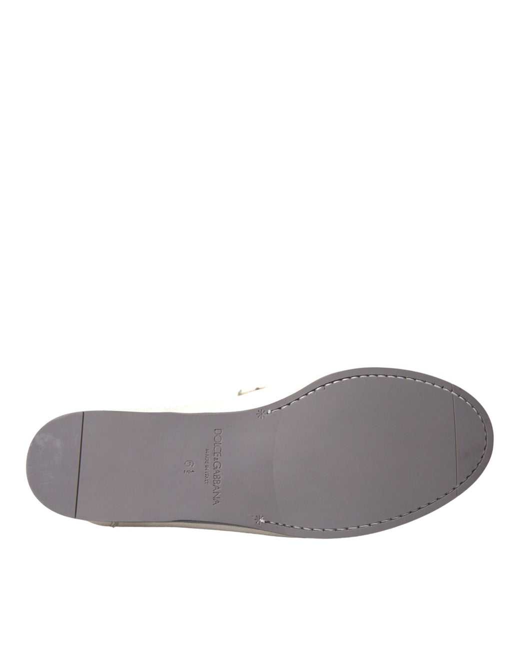 Dolce &amp; Gabbana Mokassin-Schuhe aus weißem und grauem Leder