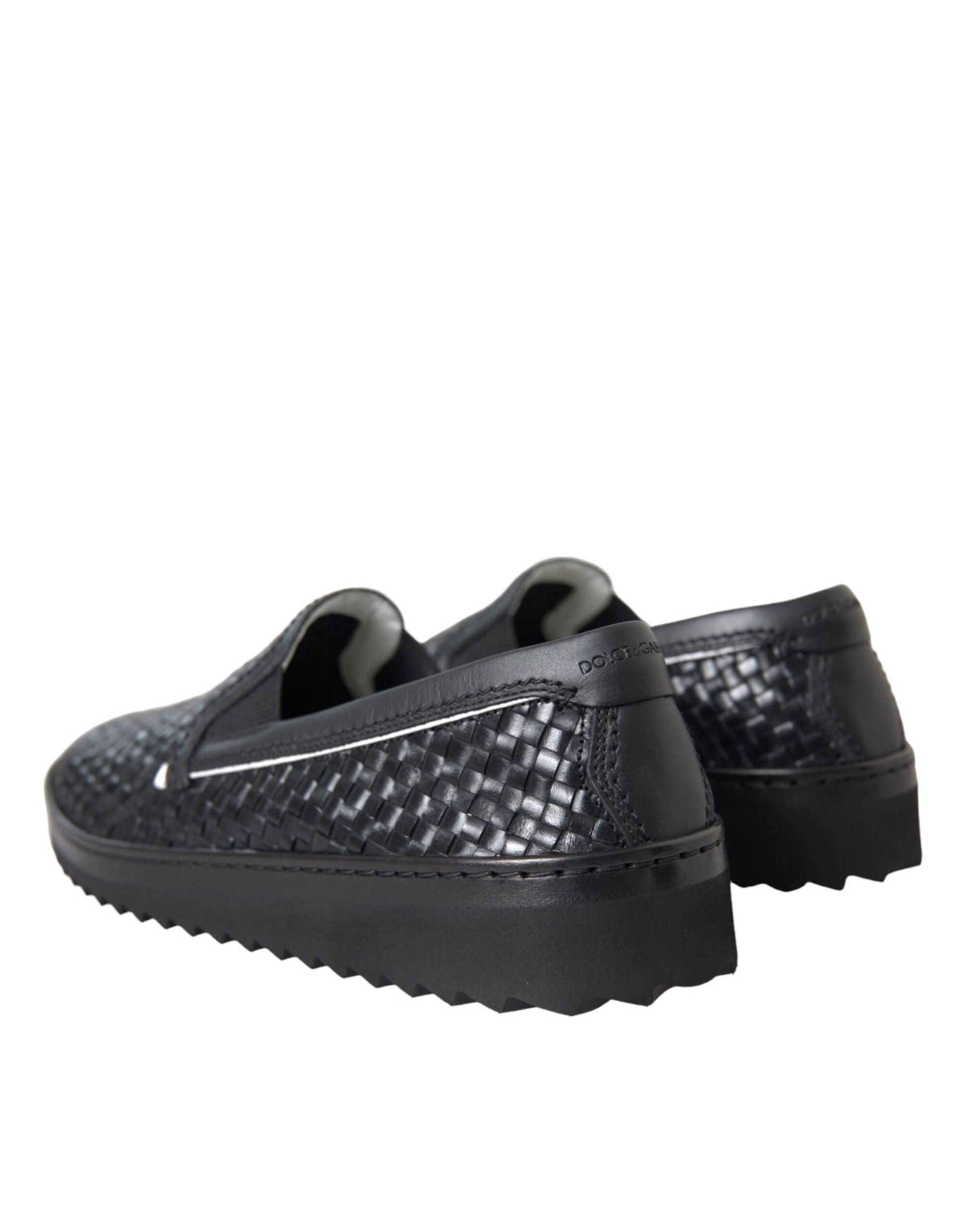 Dolce &amp; Gabbana Herren Loafer aus gewebtem Büffelleder in Schwarz