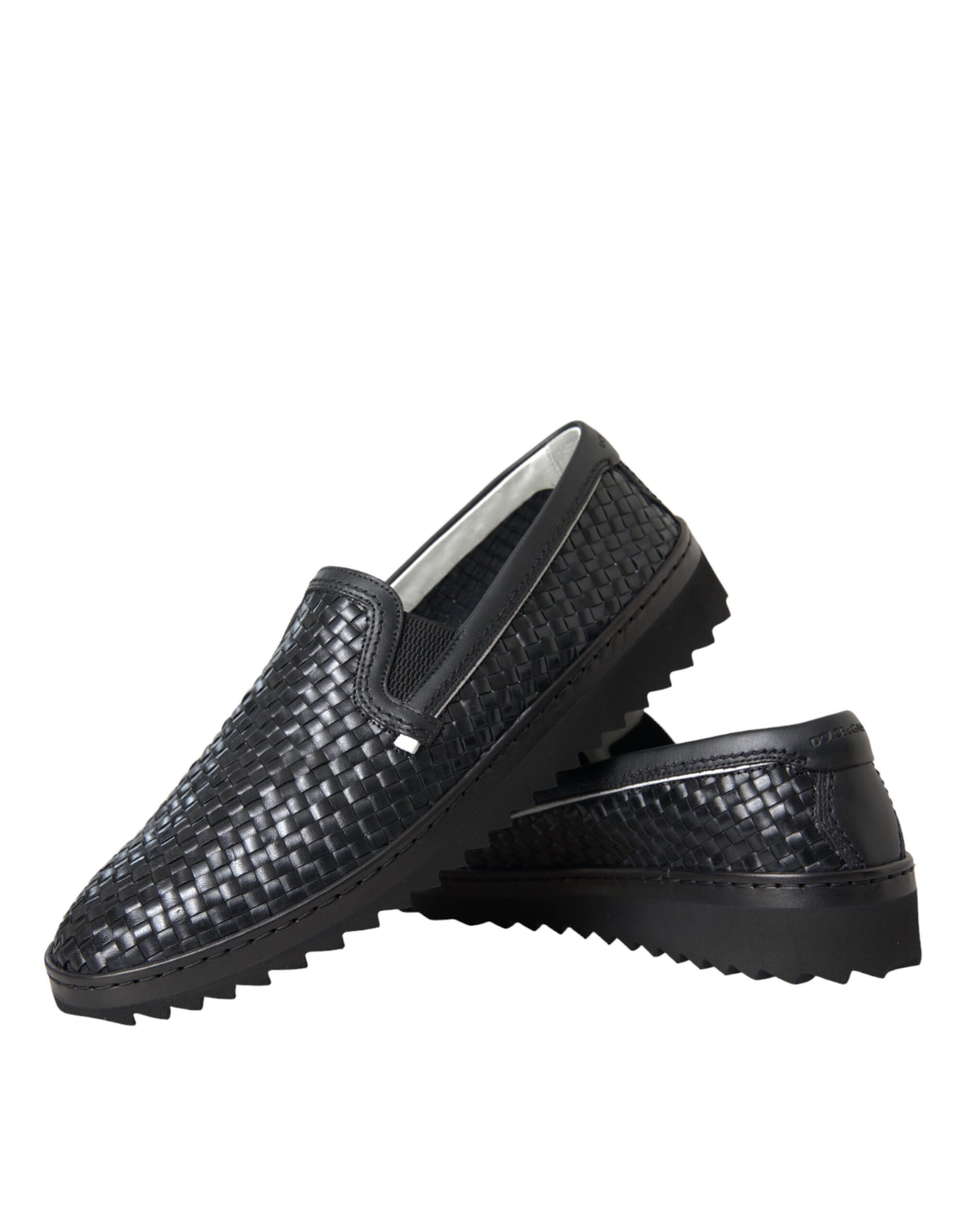 Dolce &amp; Gabbana Herren Loafer aus gewebtem Büffelleder in Schwarz