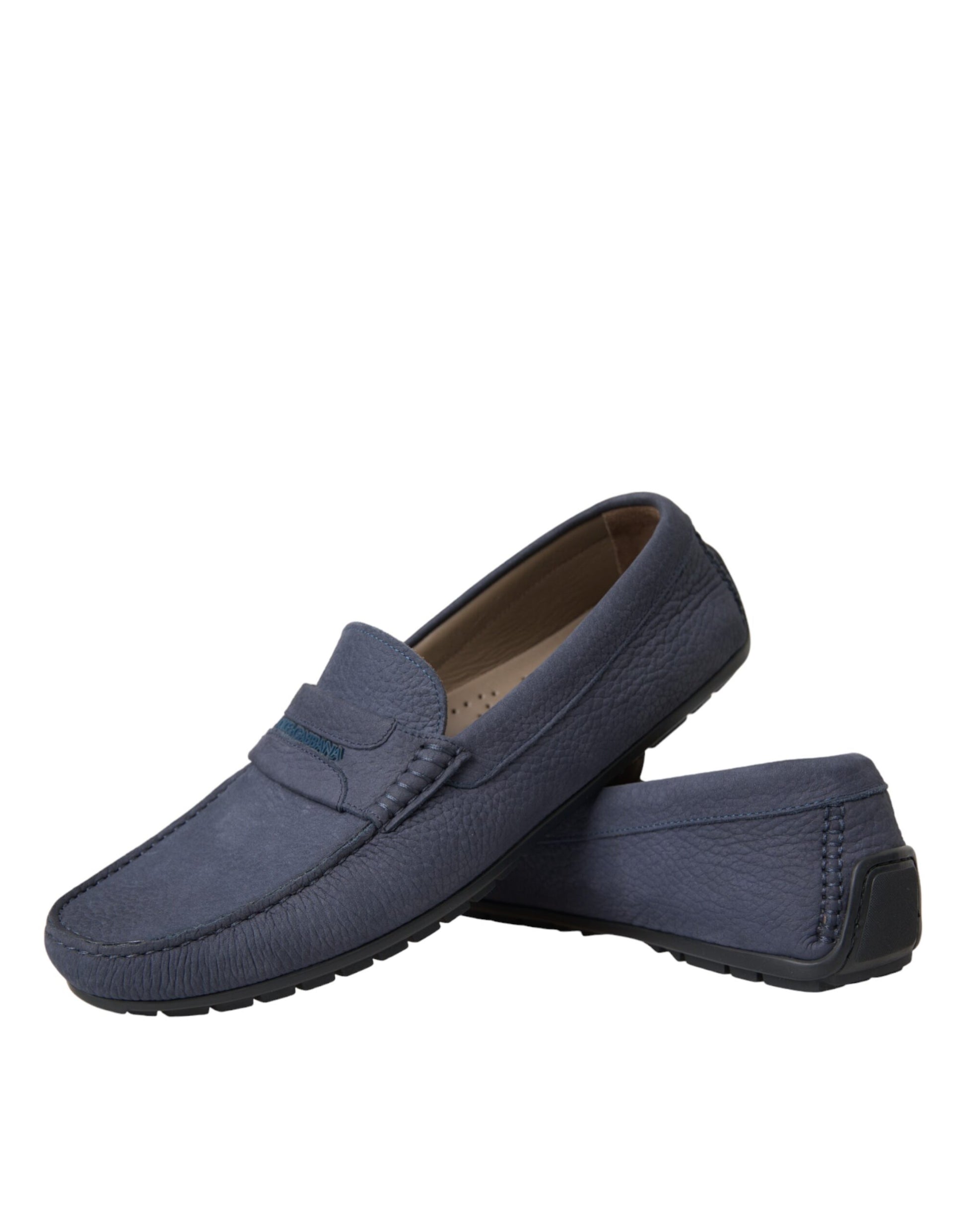 Dolce &amp; Gabbana – Blaue Mokassins aus Kalbsleder