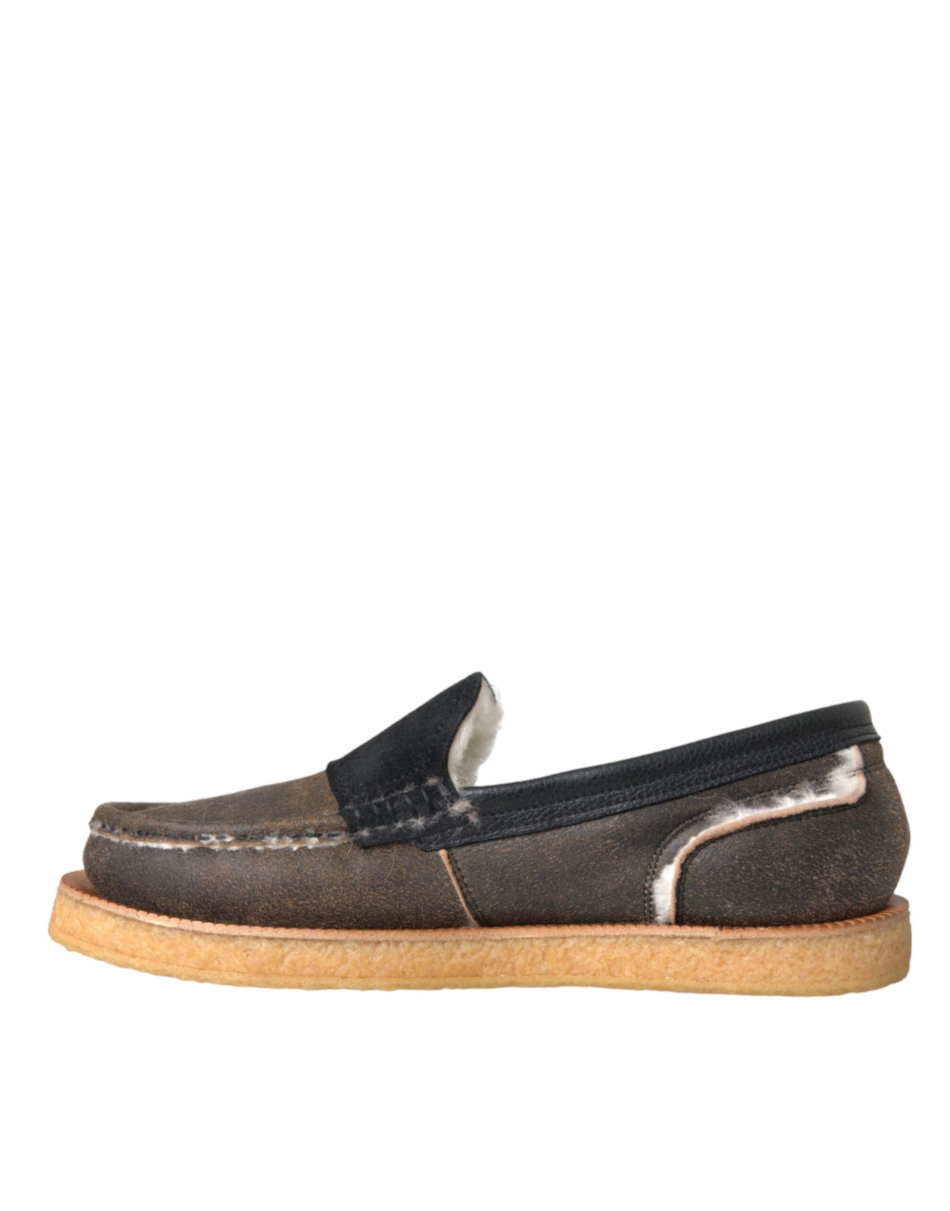 Dolce &amp; Gabbana Loafer aus Leder in Braun und Schwarz für Herren