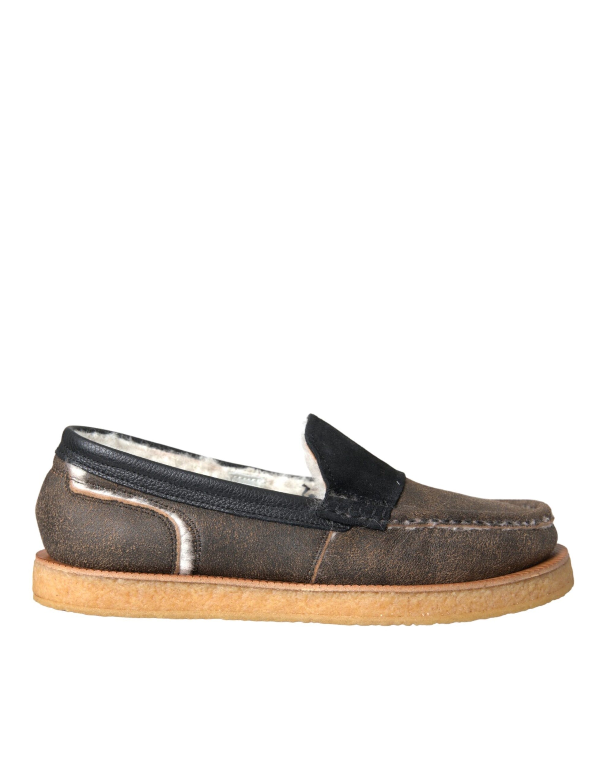 Dolce &amp; Gabbana Loafer aus Leder in Braun und Schwarz für Herren