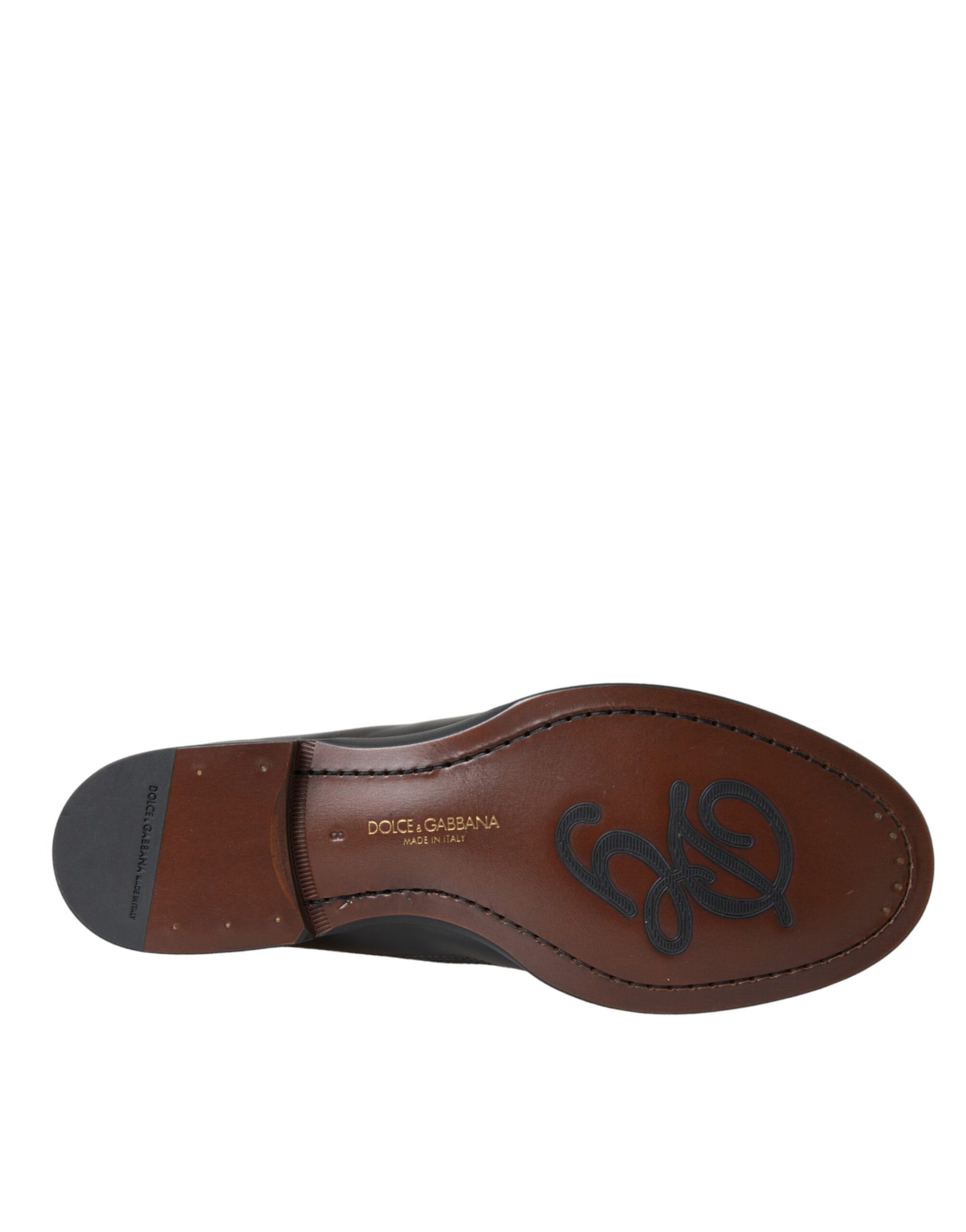 Dolce &amp; Gabbana Herren Halbschuhe aus schwarzem und braunem Leder