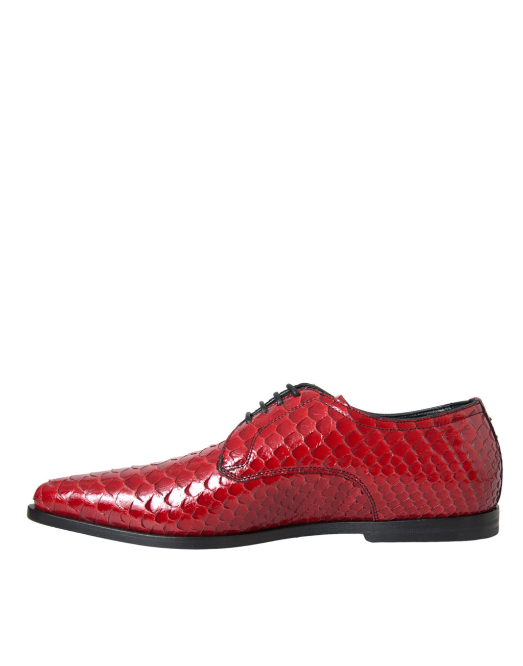 Dolce &amp; Gabbana Rot Strukturierte Lackierte Derby Herren Formelle Schuhe